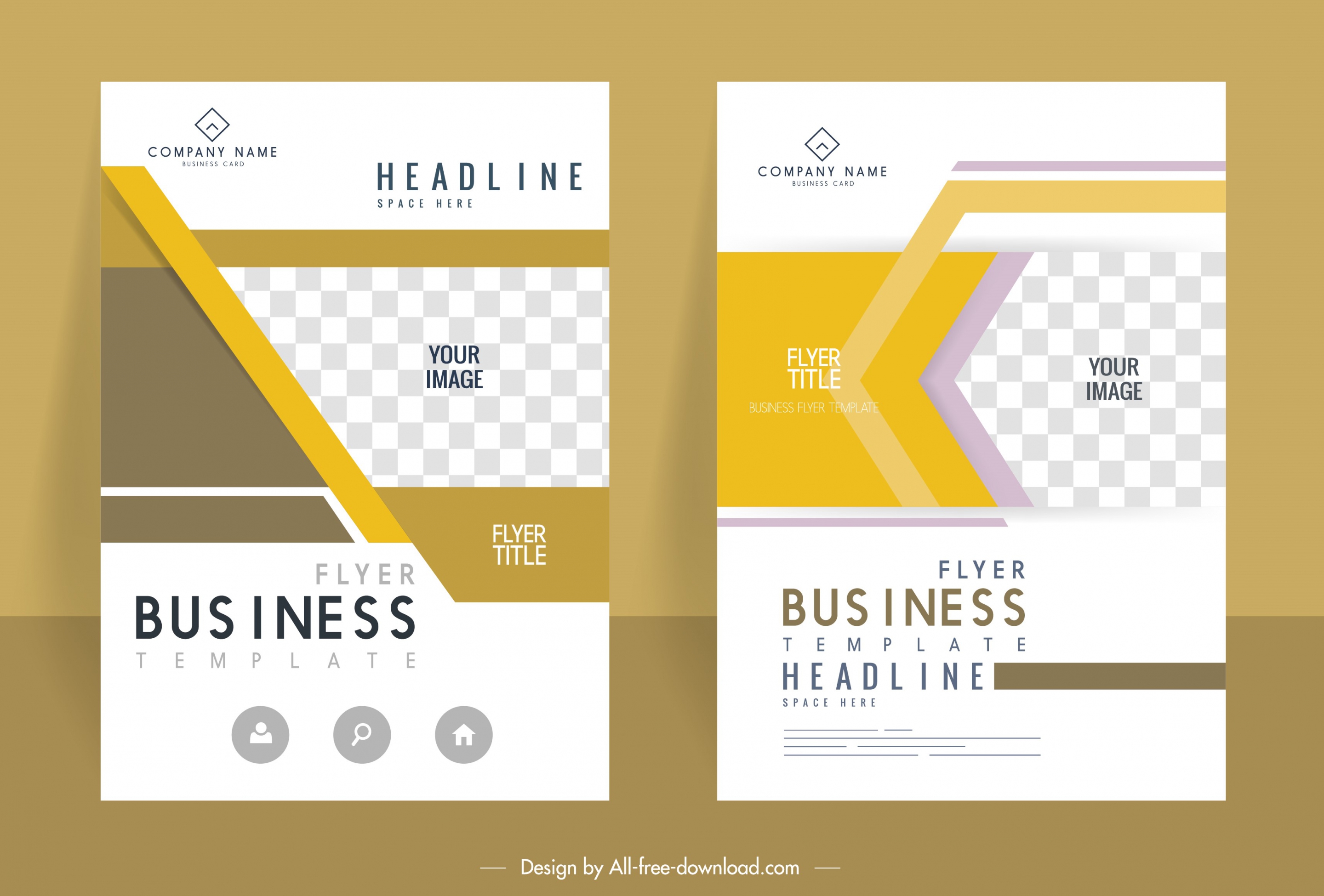 corporate flyer templates bright checkered decor elegant modern