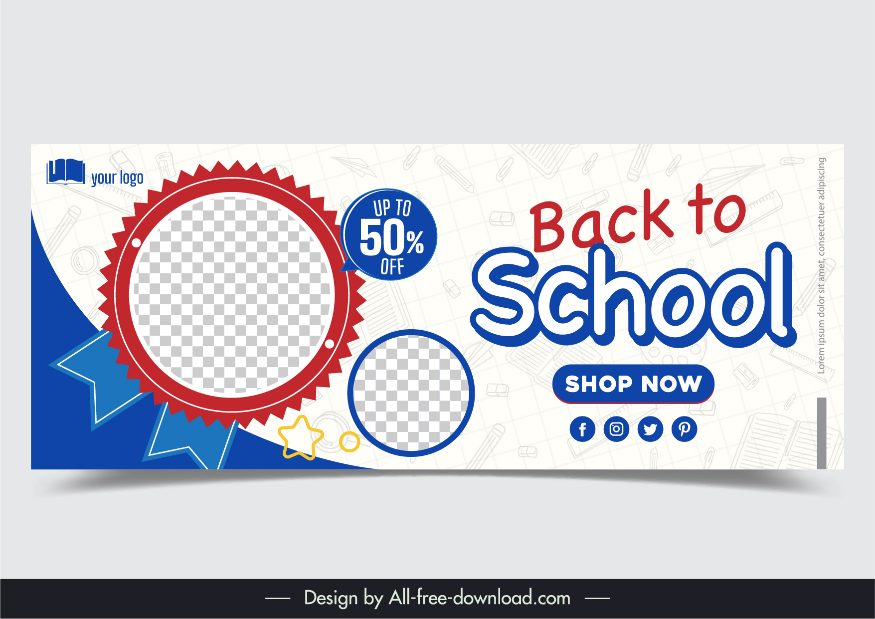 back to school banner template elegant horizontal