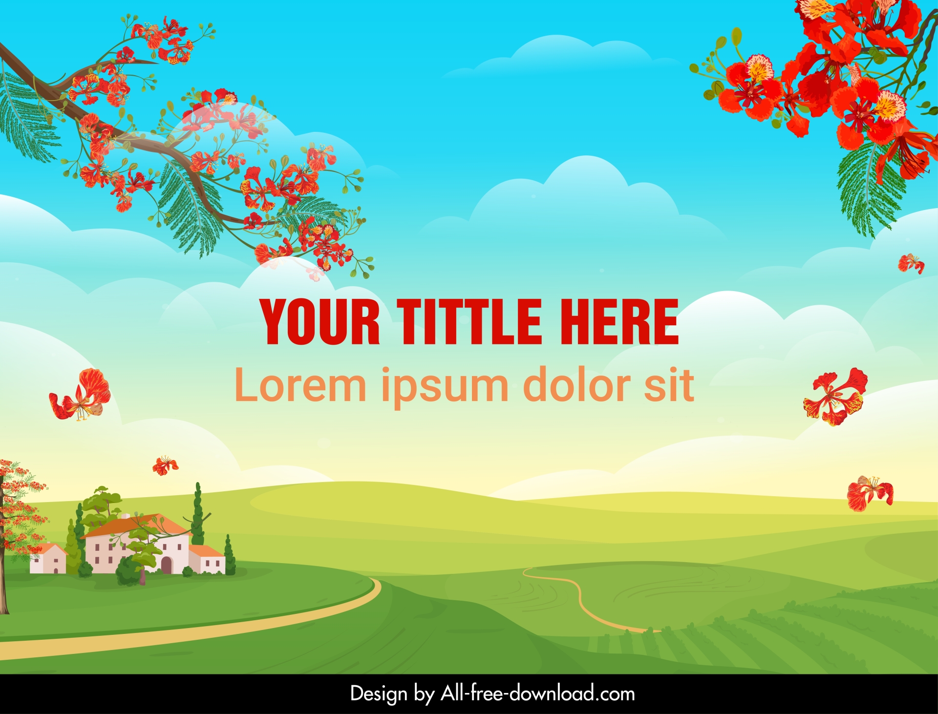 landscape background template elegant flamboyant countryside scene 