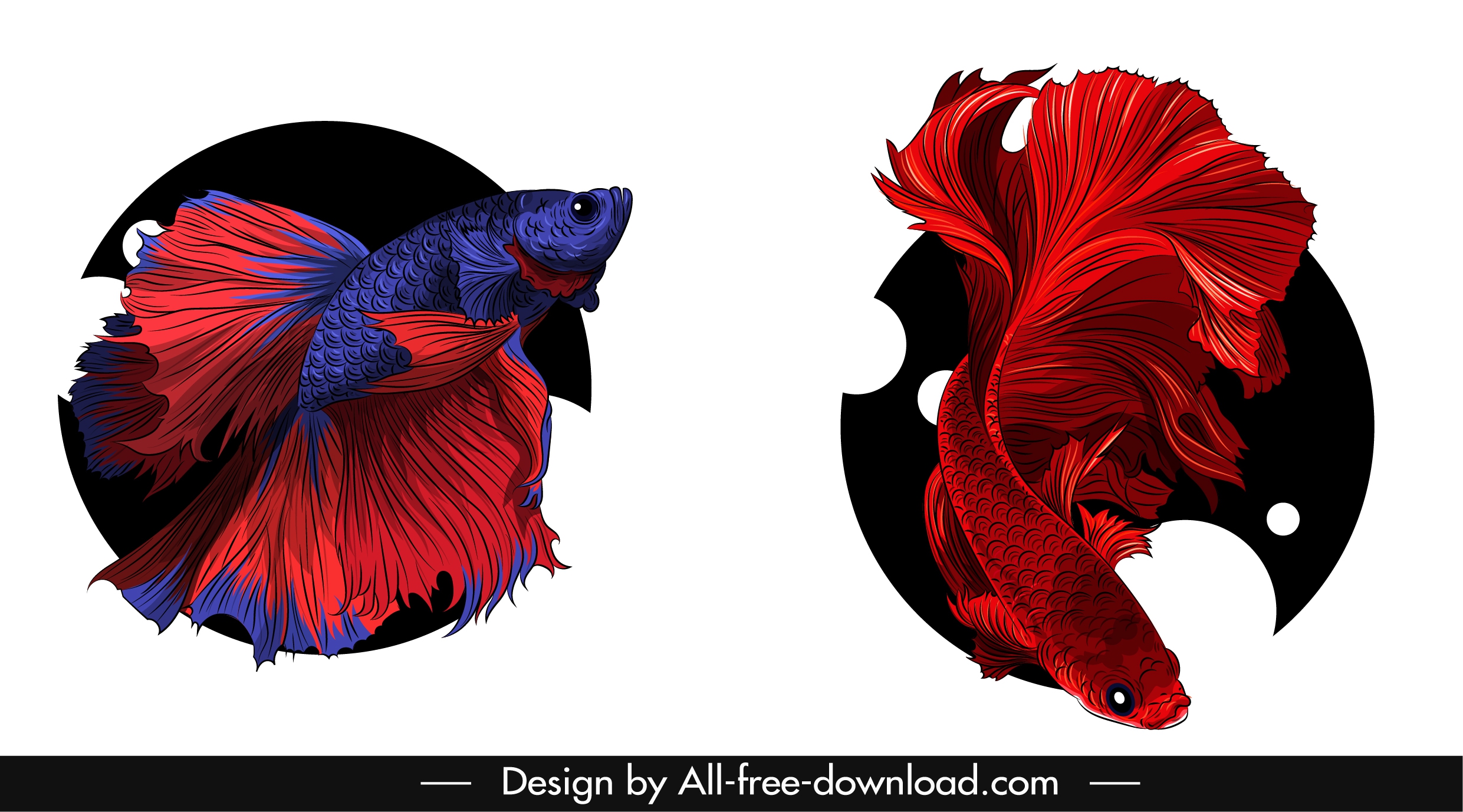 ornamental fish icons gaudy 3d sketch