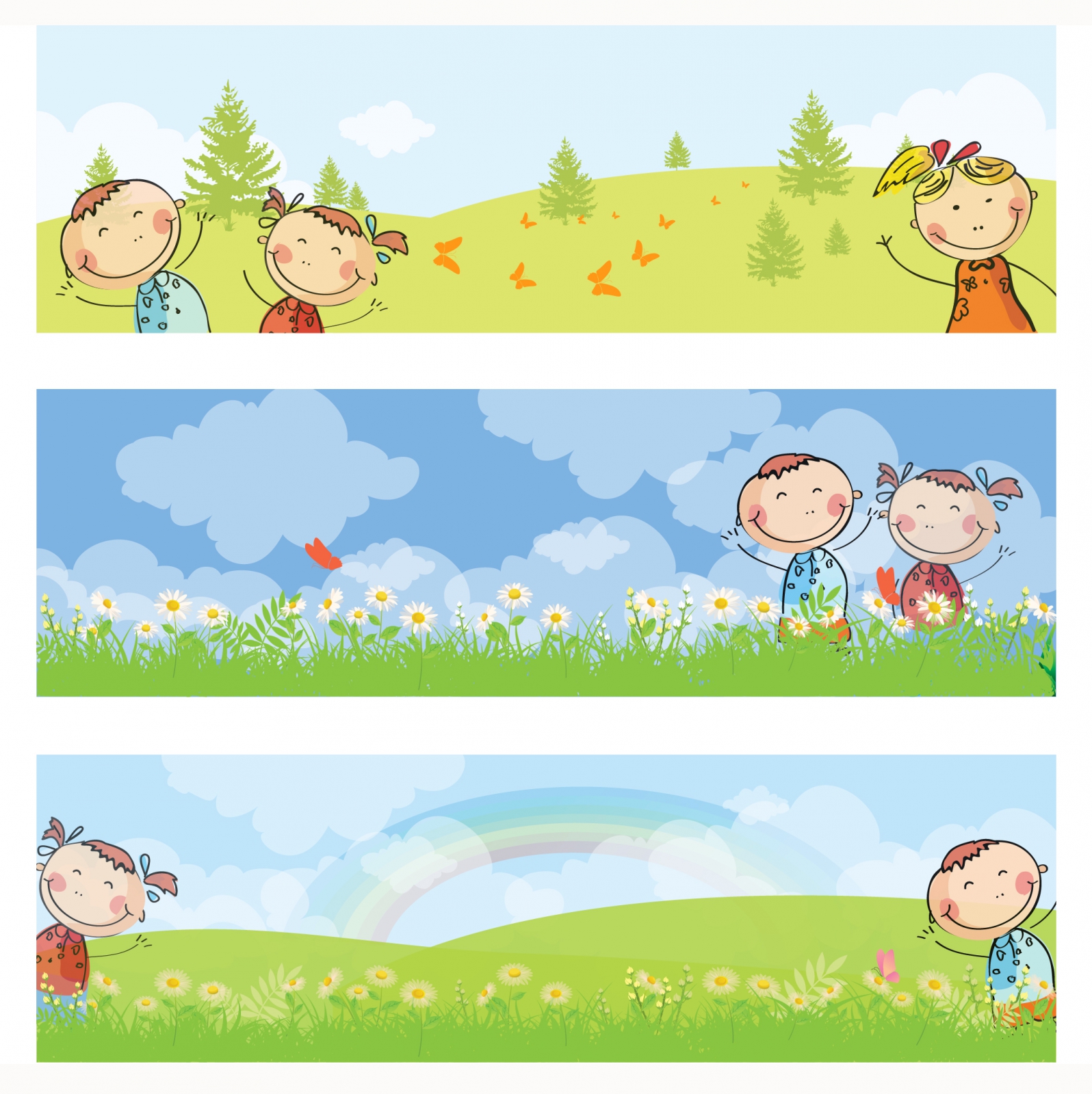 Horizontal kids banners