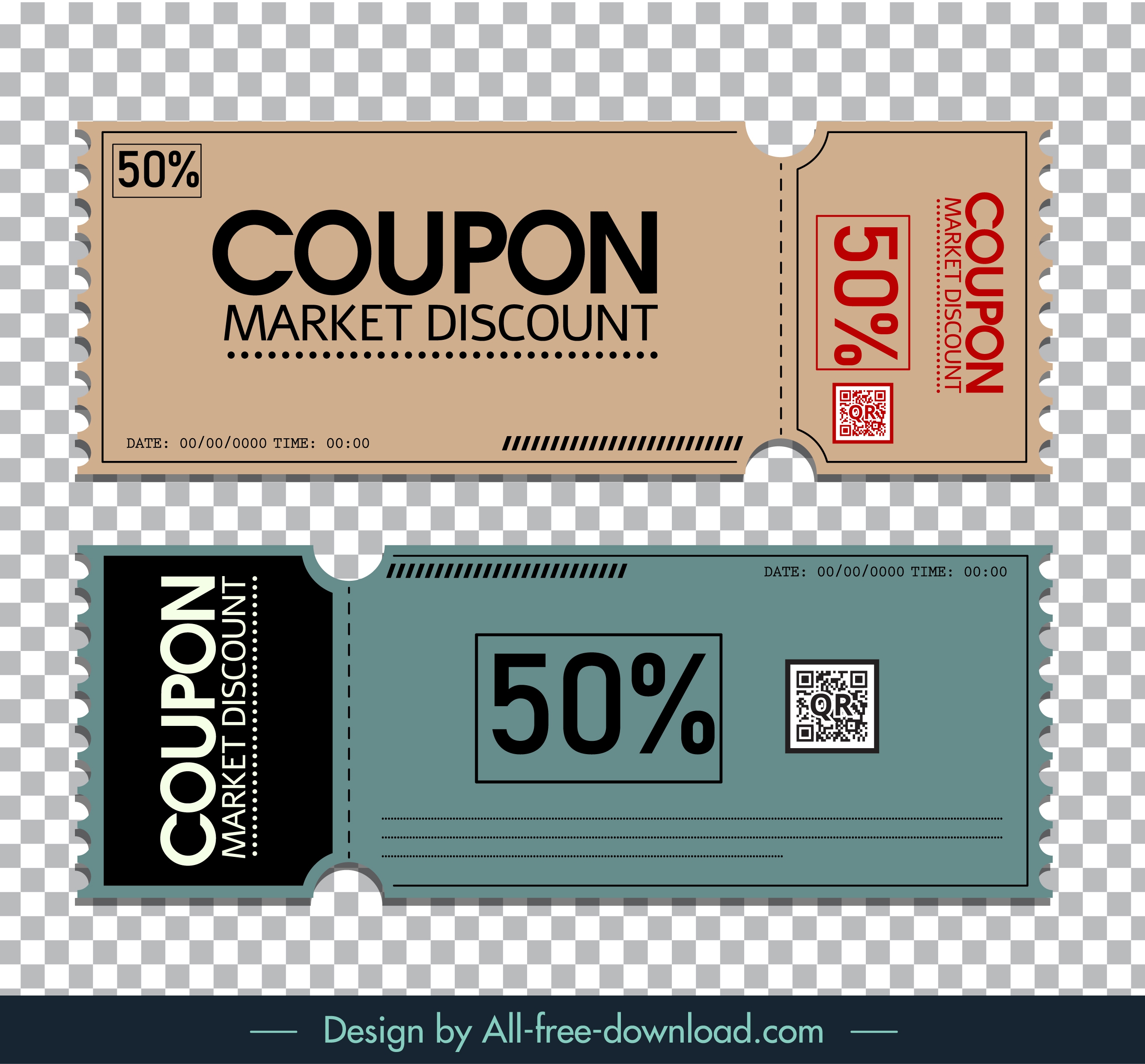 discount voucher templates flat classic design