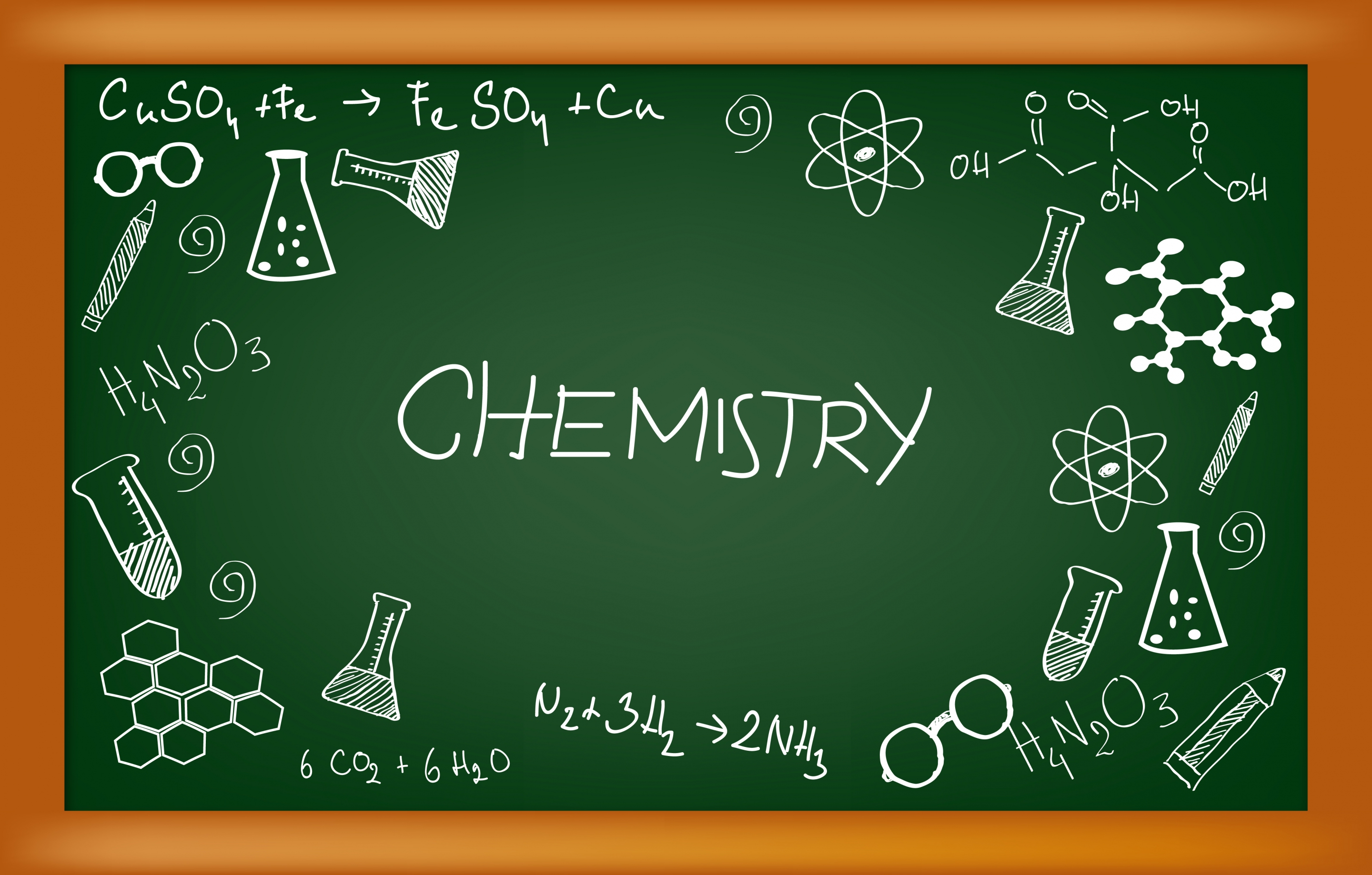 chemistry design elements chalkboard decoration handdrawn style