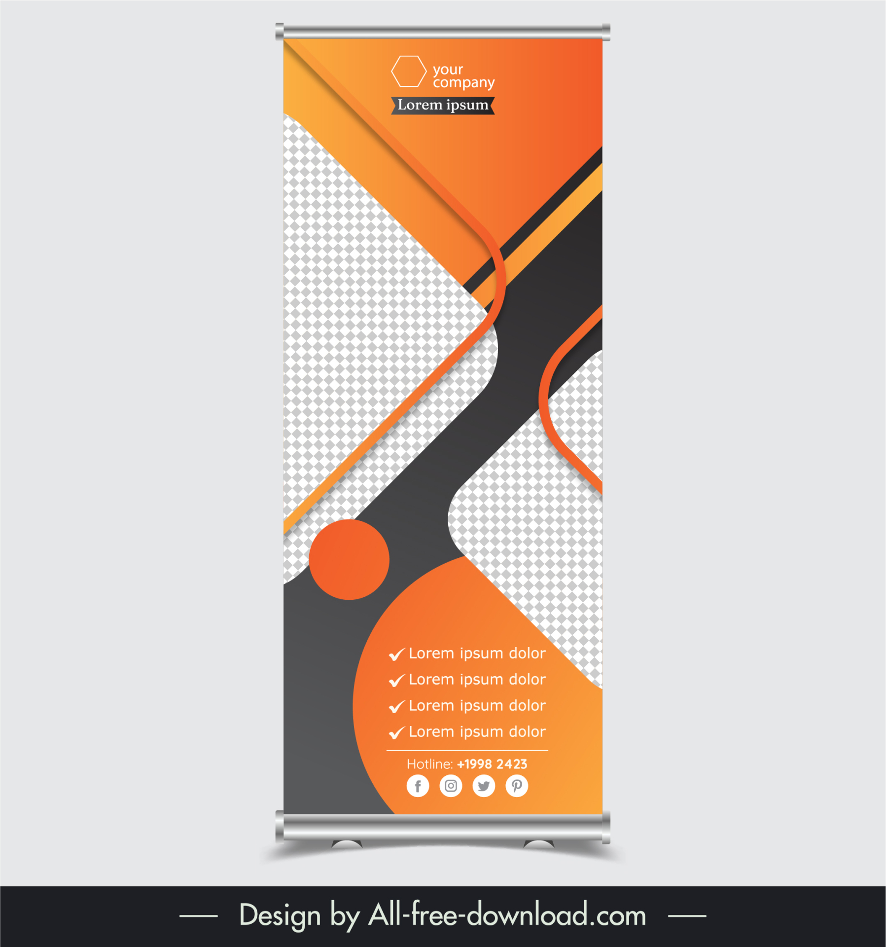 company roll up banner template elegant geometry shapes