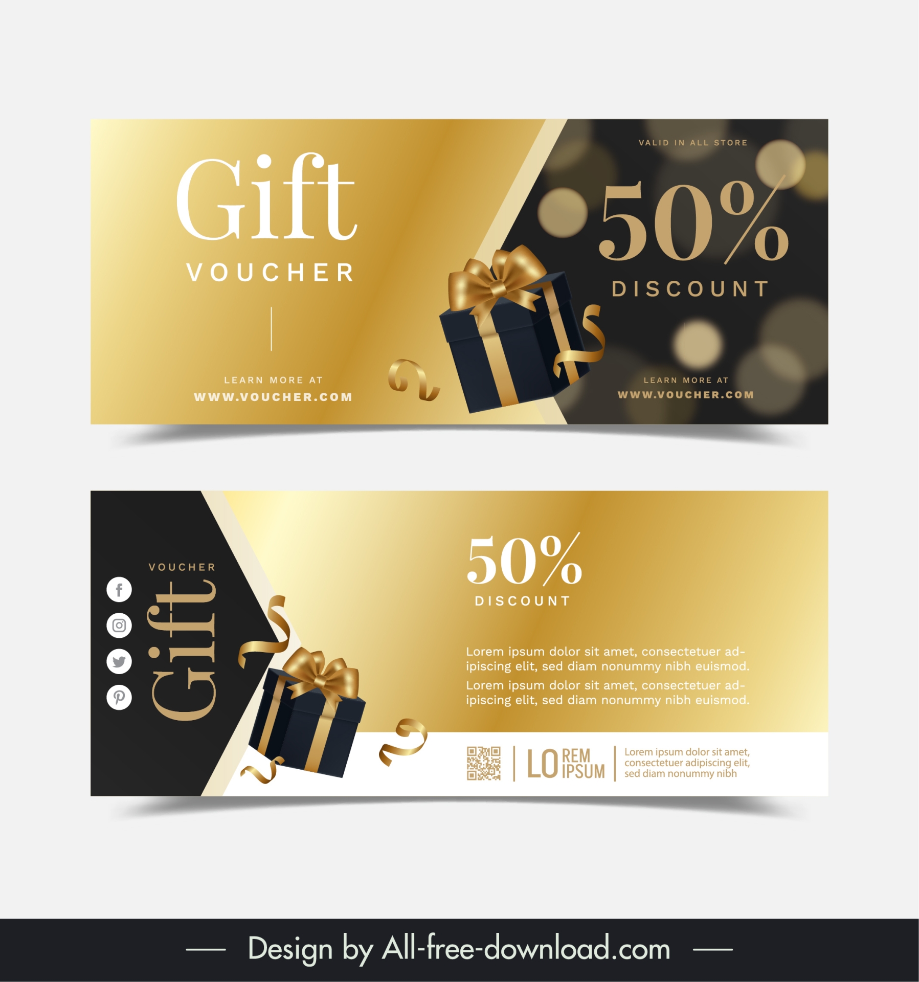 gold voucher template elegant gifts decor