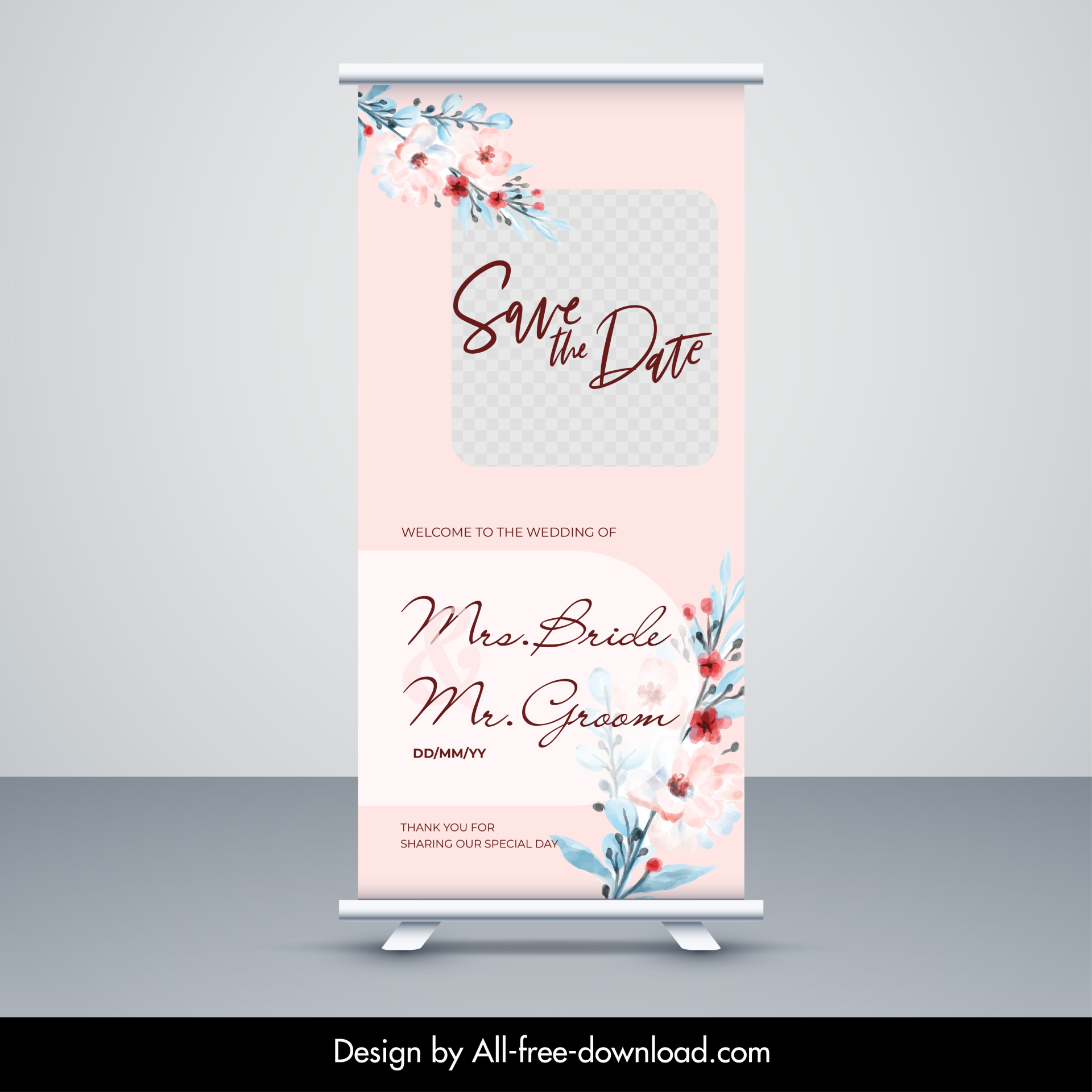 wedding day banner template elegant standee design