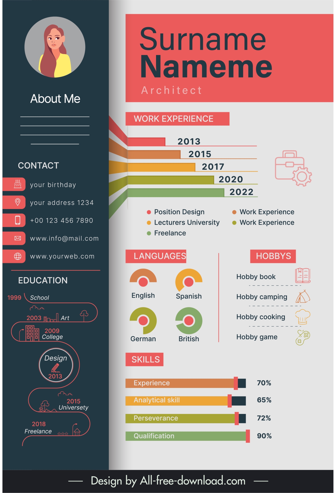 cv infographic template elegant ui charts decor