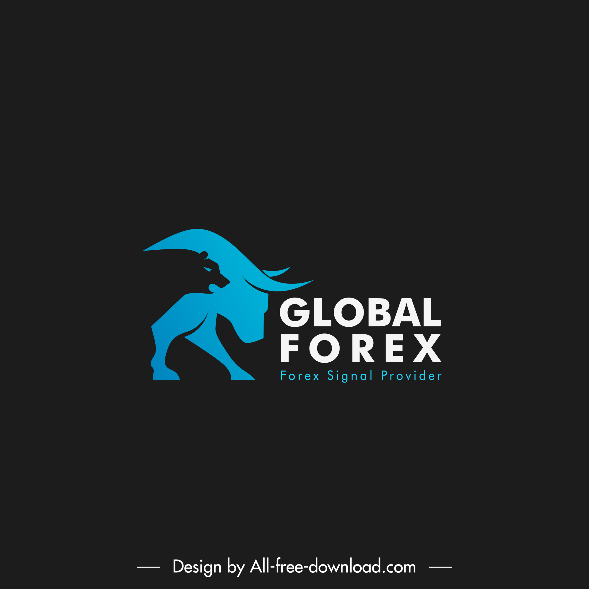 global forex logo template flat dark contrast silhouette bear bull sketch