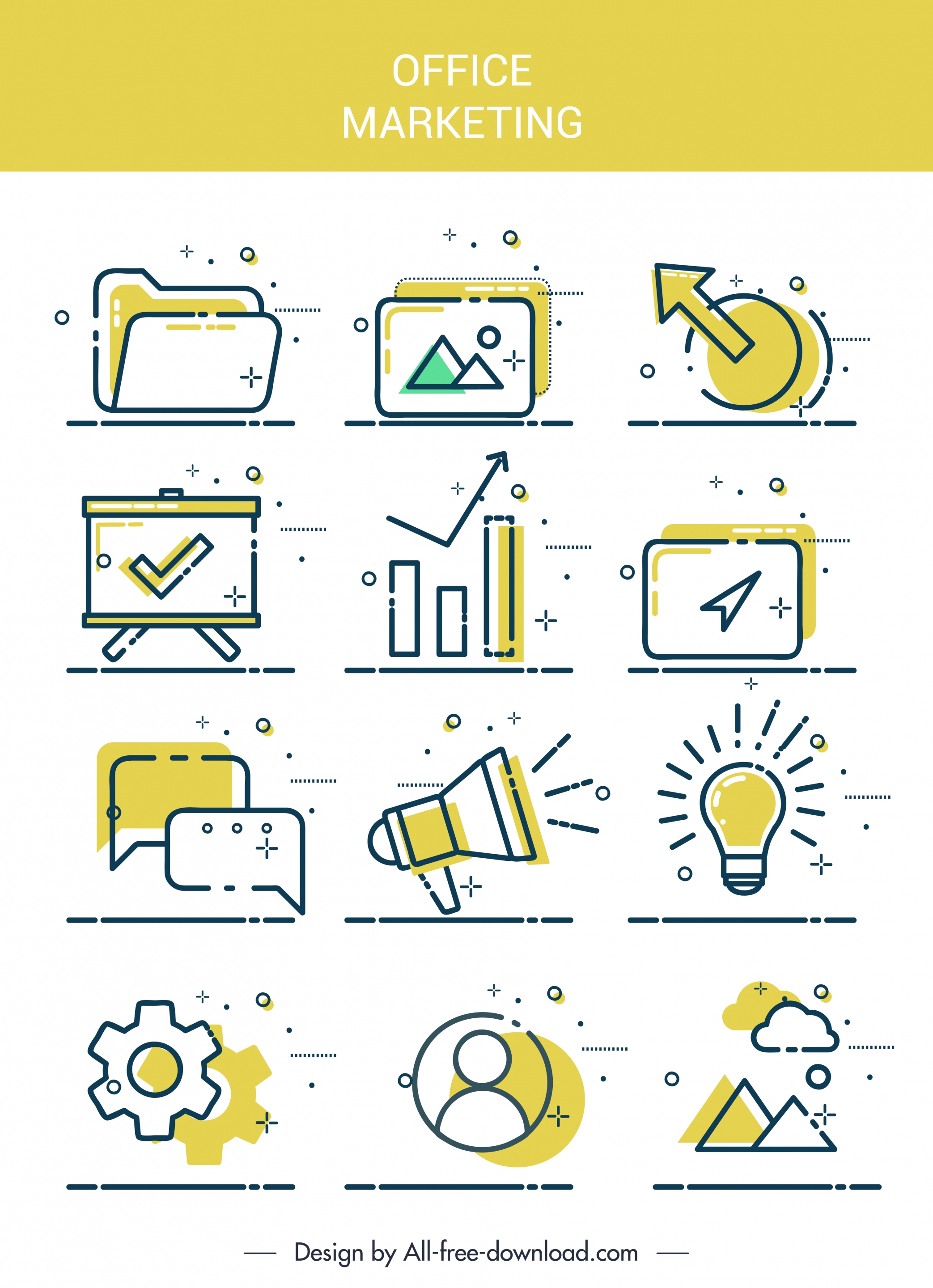 computing ui icons simple flat handdrawn sketch