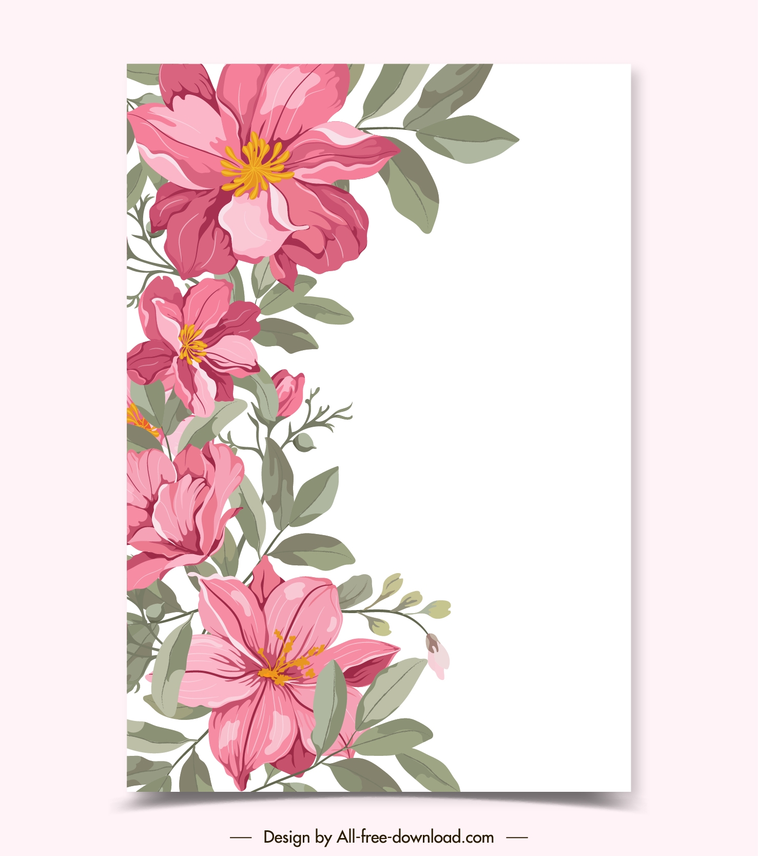 frame corner card design element classic flower 