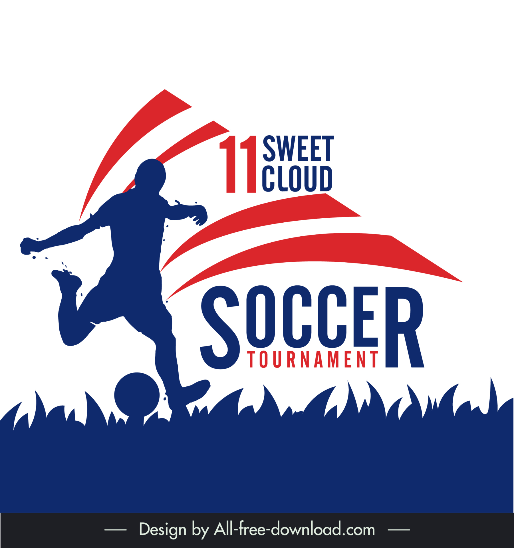 11 sweet cloud soccer tournament banner dynamic silhouette design