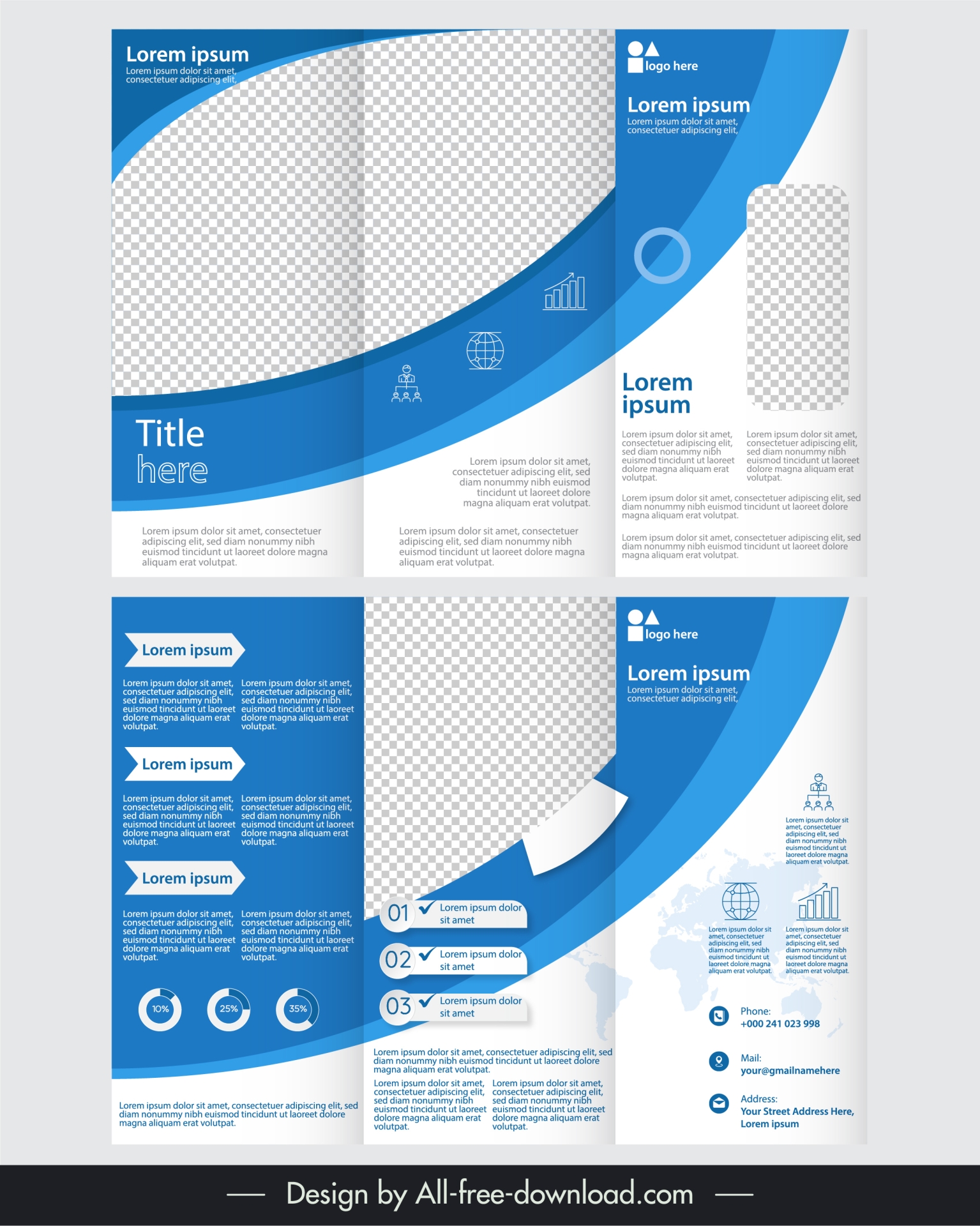 corporate brochure template elegant dynamic curves checkered 