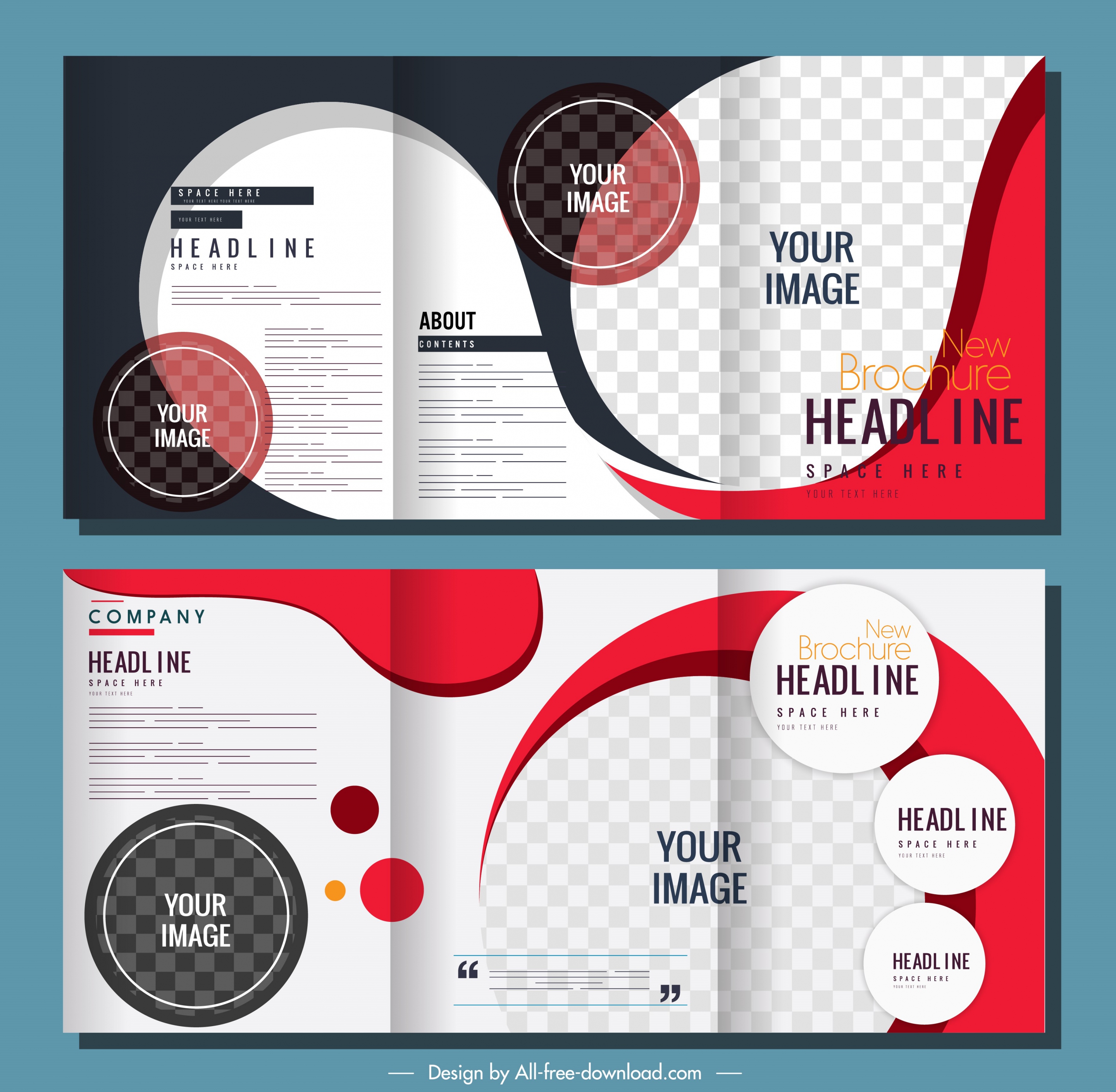 corporate brochure templates modern checkered circles curves decor