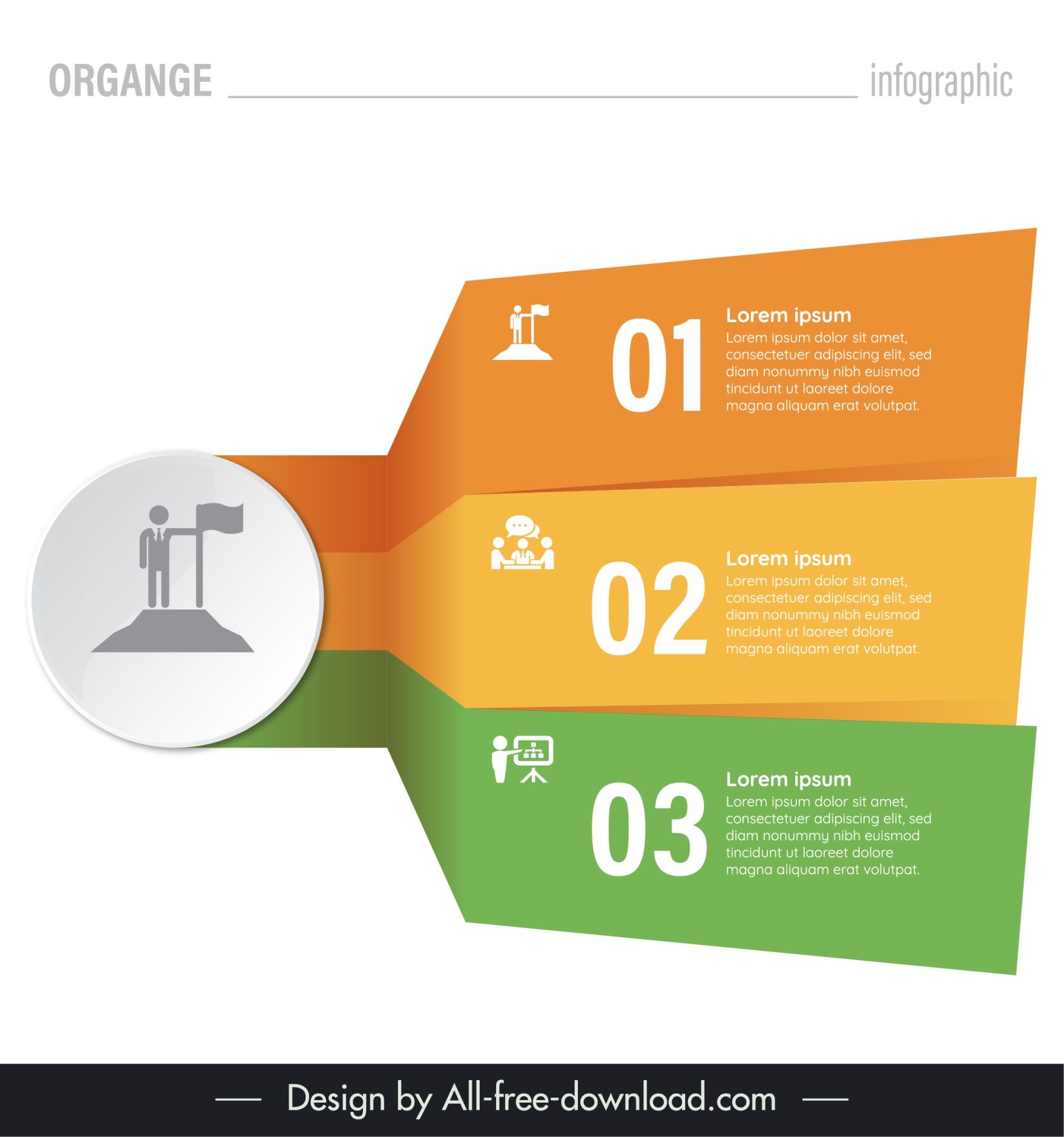 business infographic template modern 3d geometry