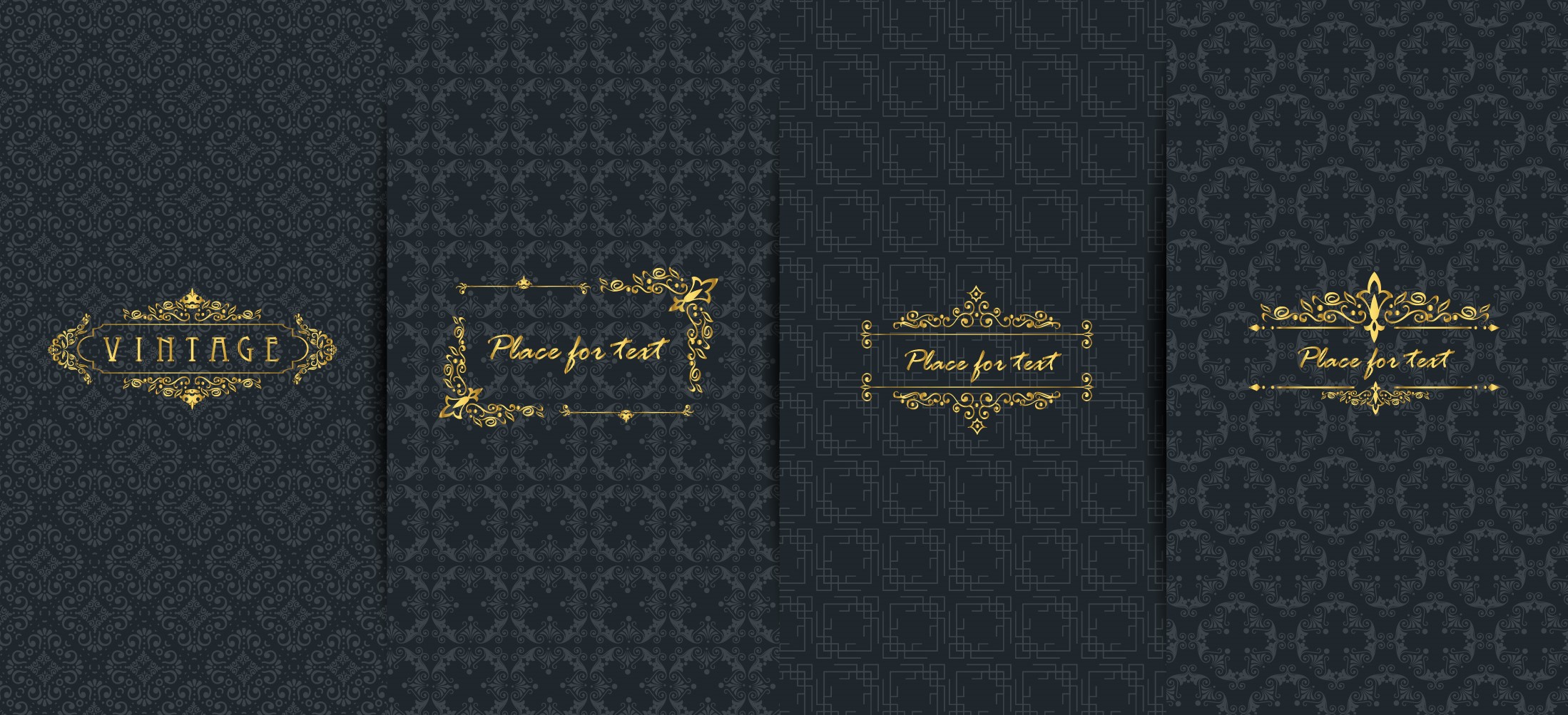 vintage card templates yellow royal style decor