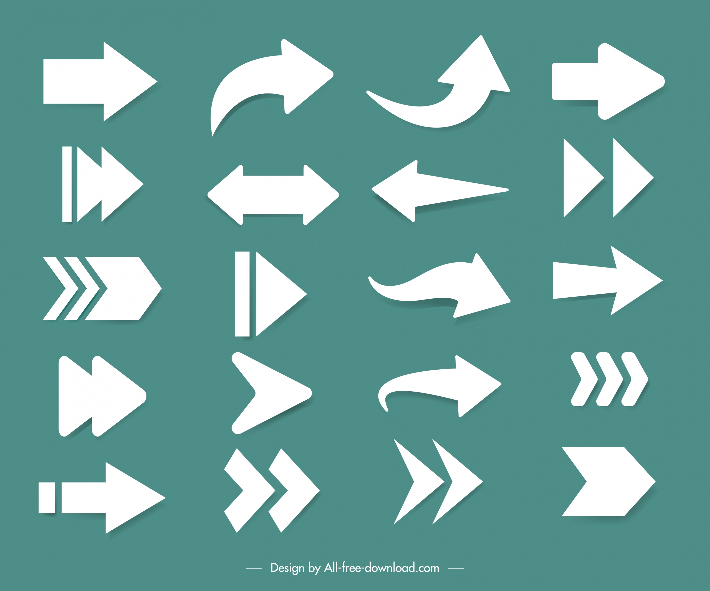 arrow signs templates flat shapes sketch