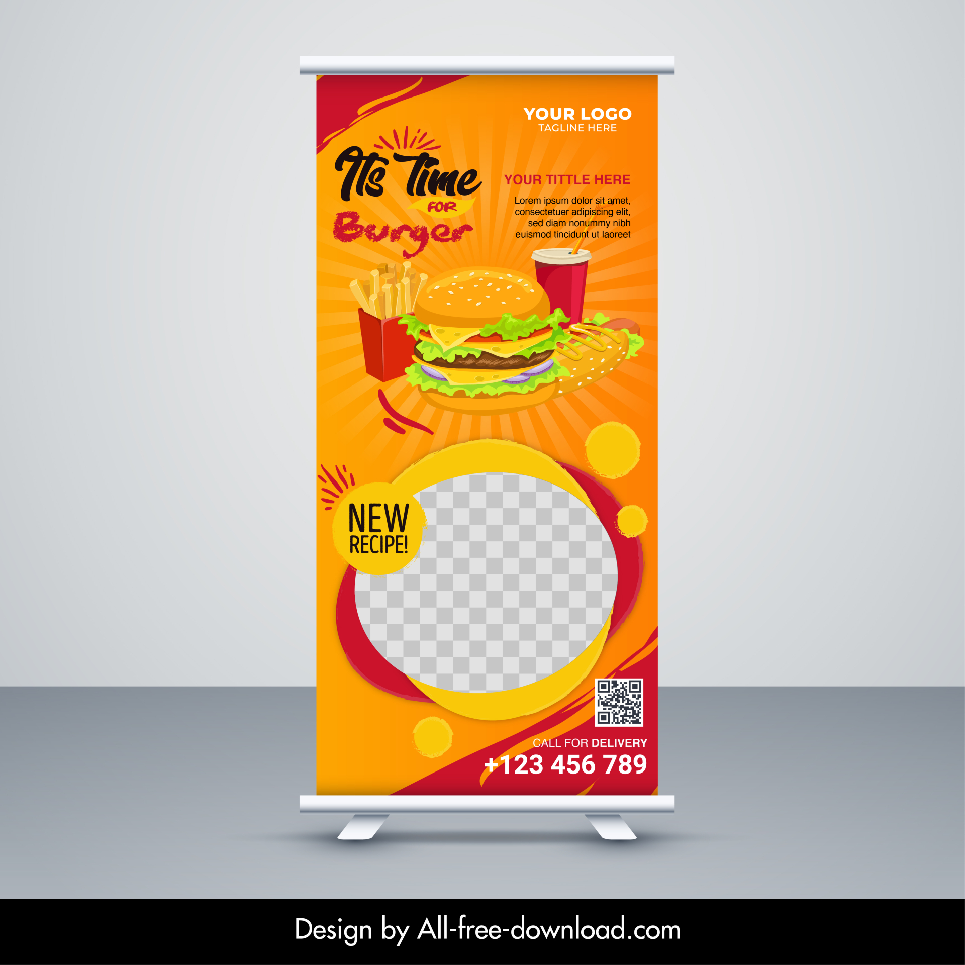 fast food restaurant banner template checkered standee