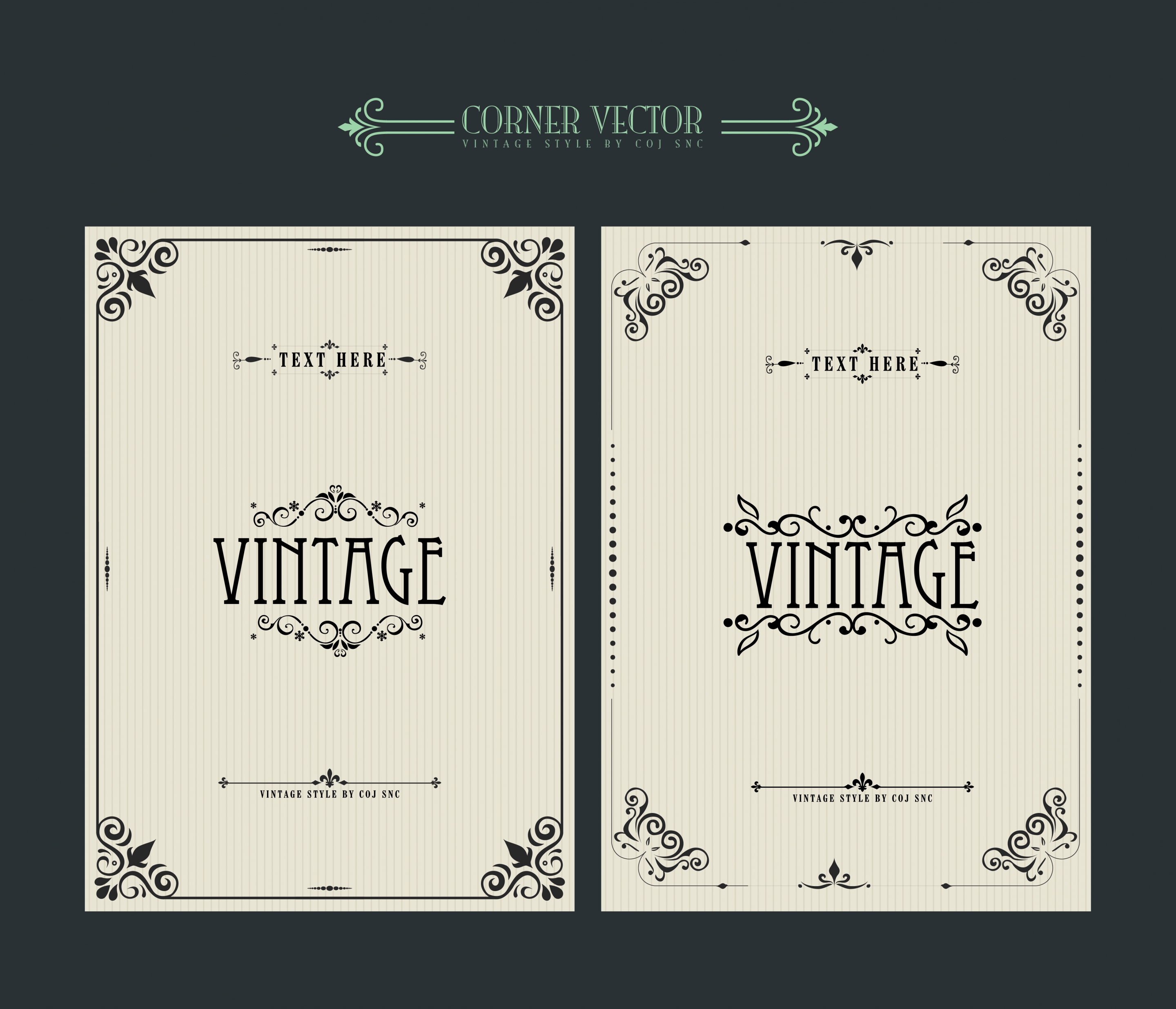 document decorative templates vintage corner decor