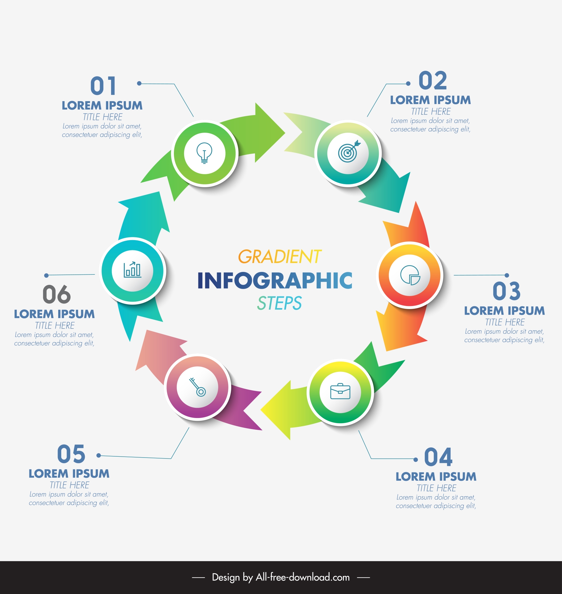 circle arrows infographic template modern elegance 