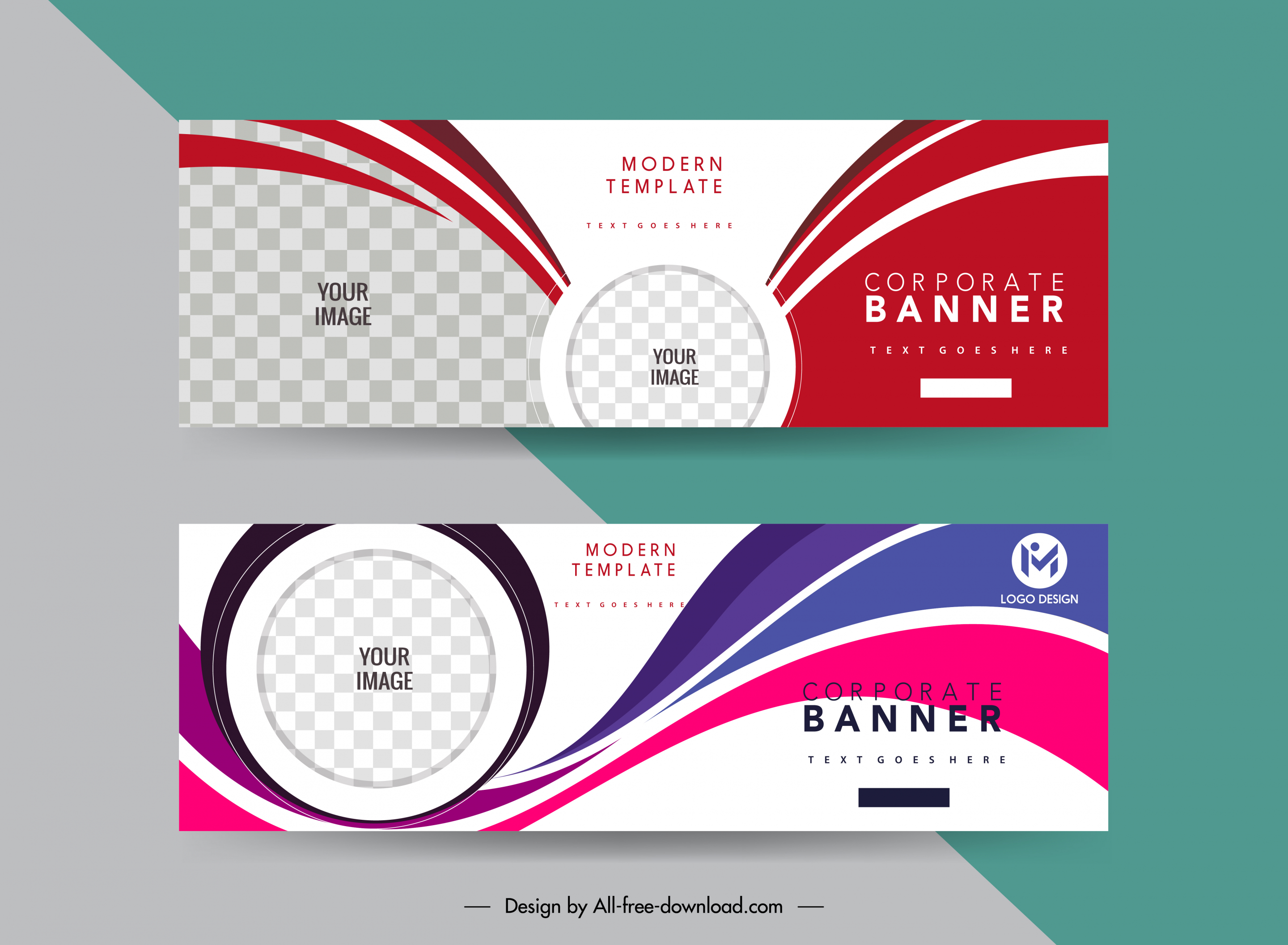 corporate banner templates elegant dynamic curves checkered decor