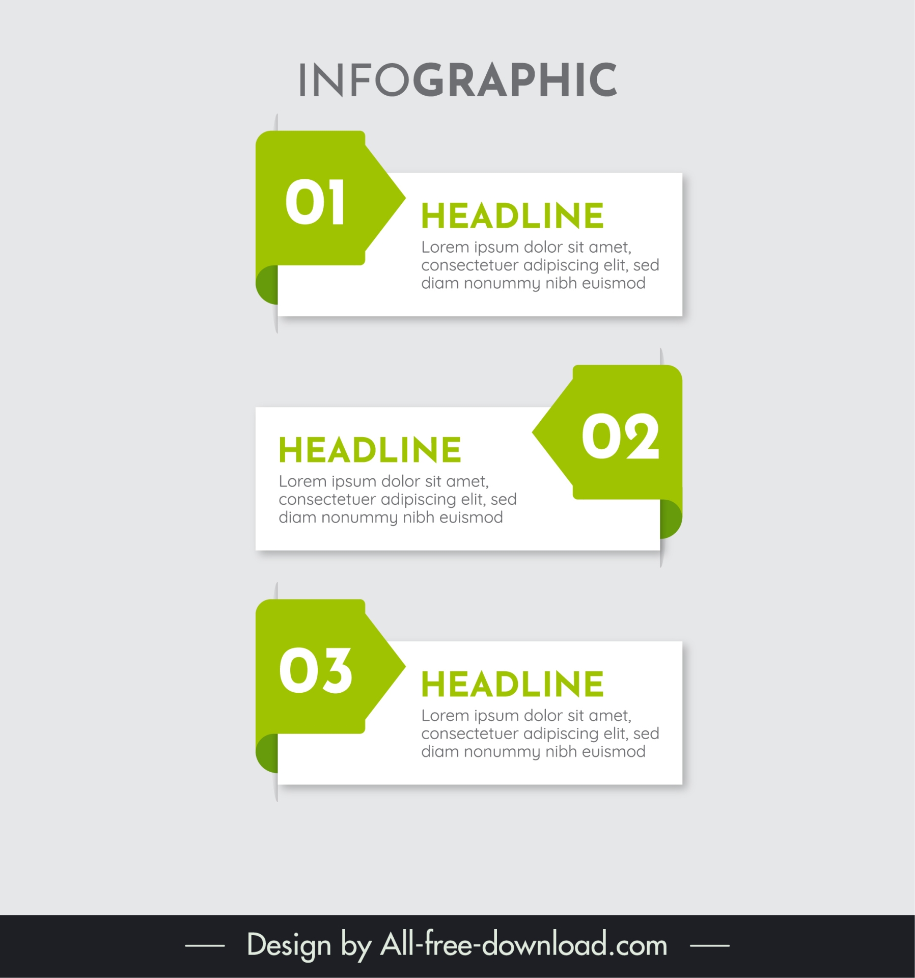 3 elements infographic design elements elegant 3d arrow tab 