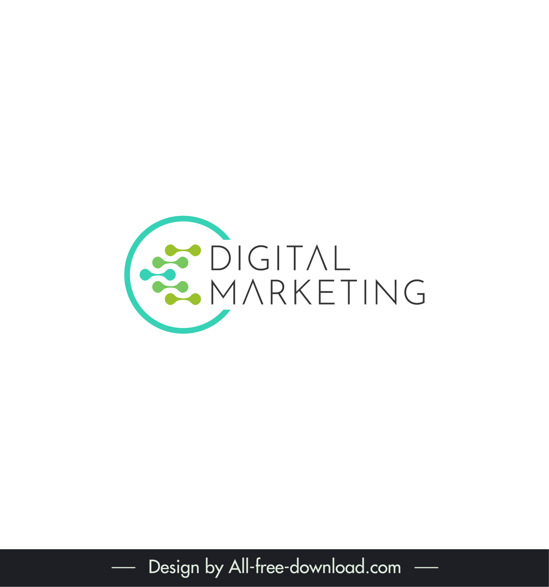 digital marketing logo circle chips shape