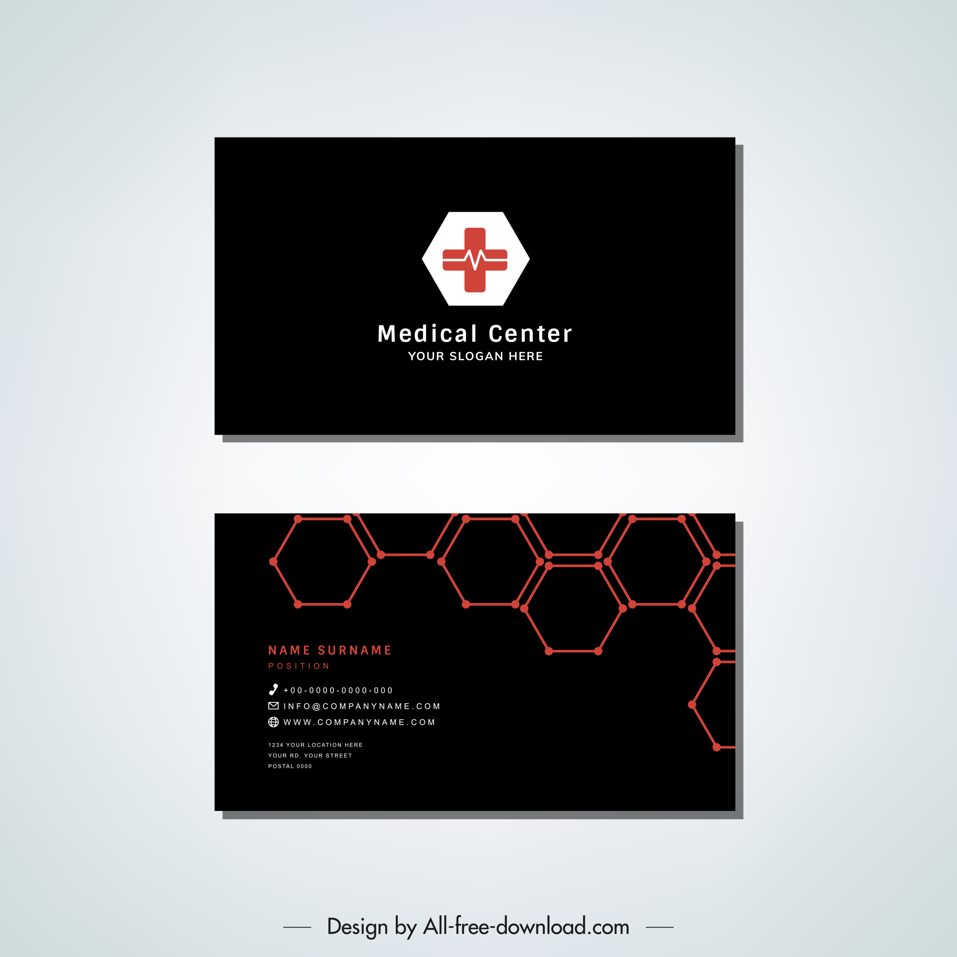 hexagon shaped business card template elegant dark design