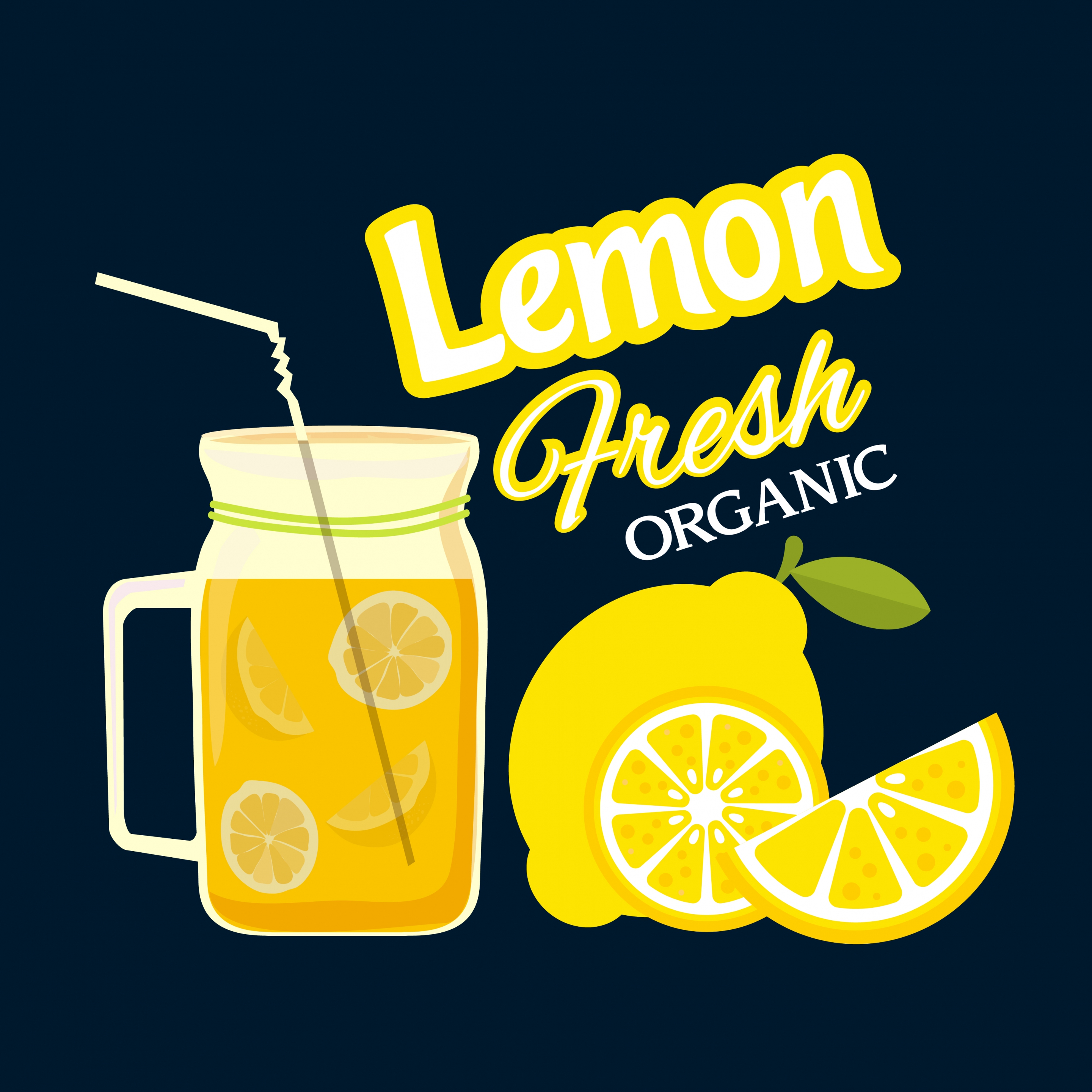 lemon juice advertising fruit jar icons flat design