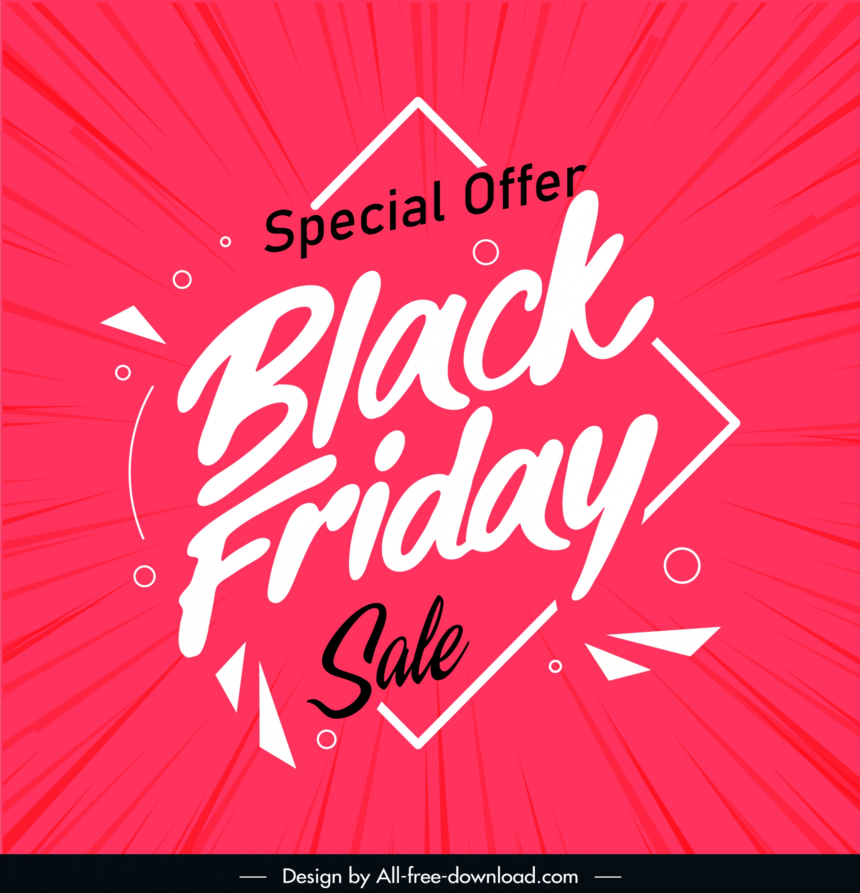 black friday poster dynamic red white texts decor