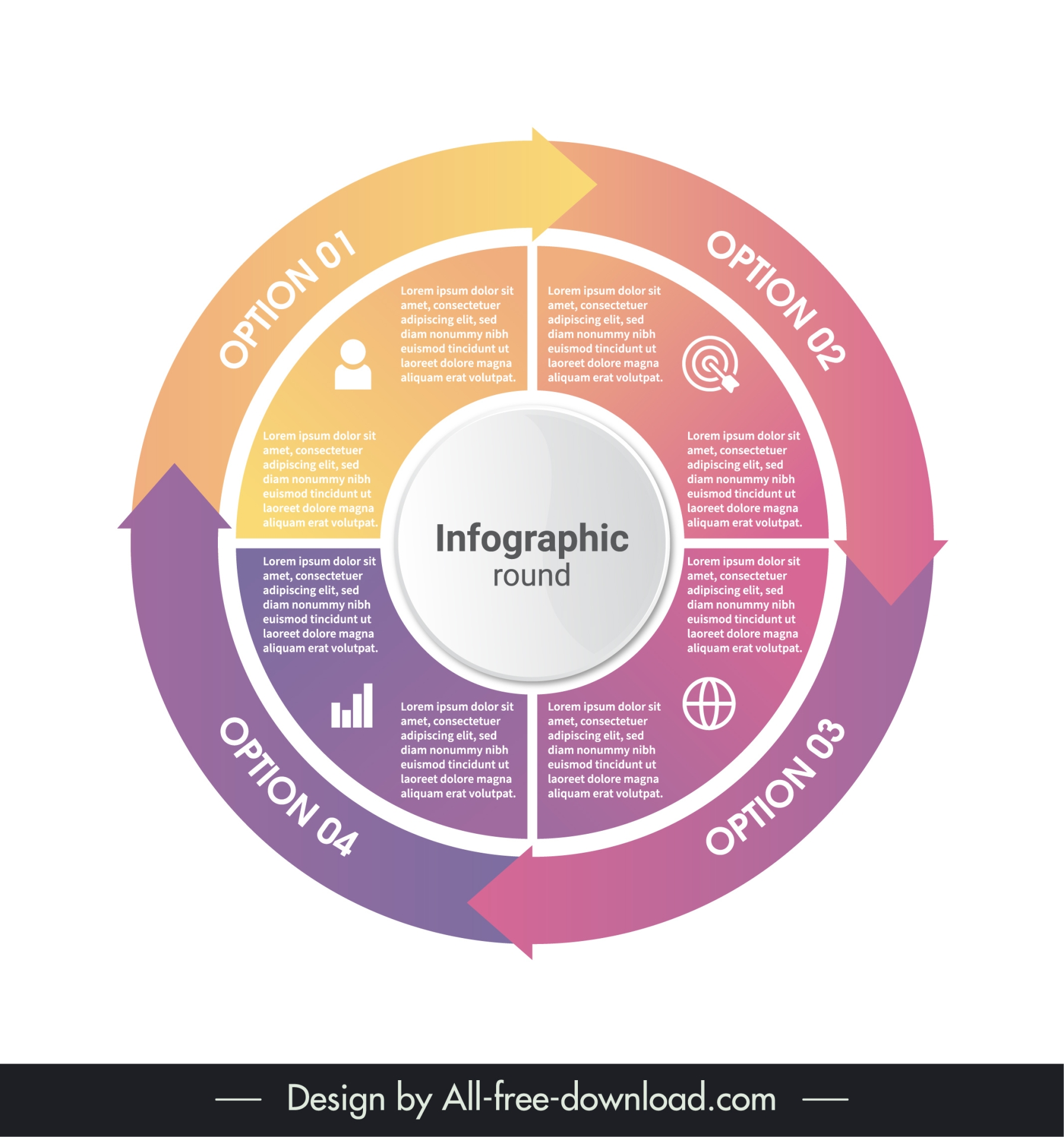 infographic round design elements modern flat circle arrow shape