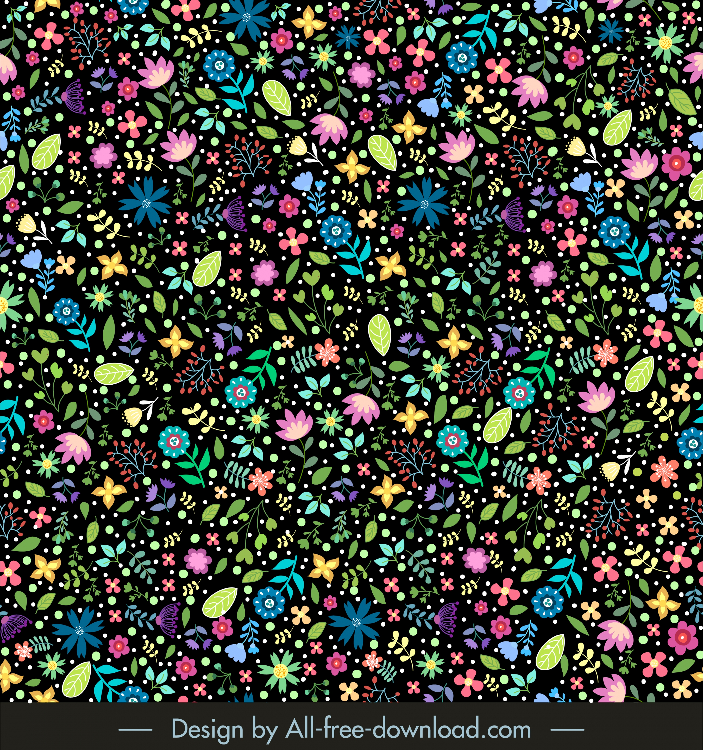 blooming flowers pattern colorful messy decor