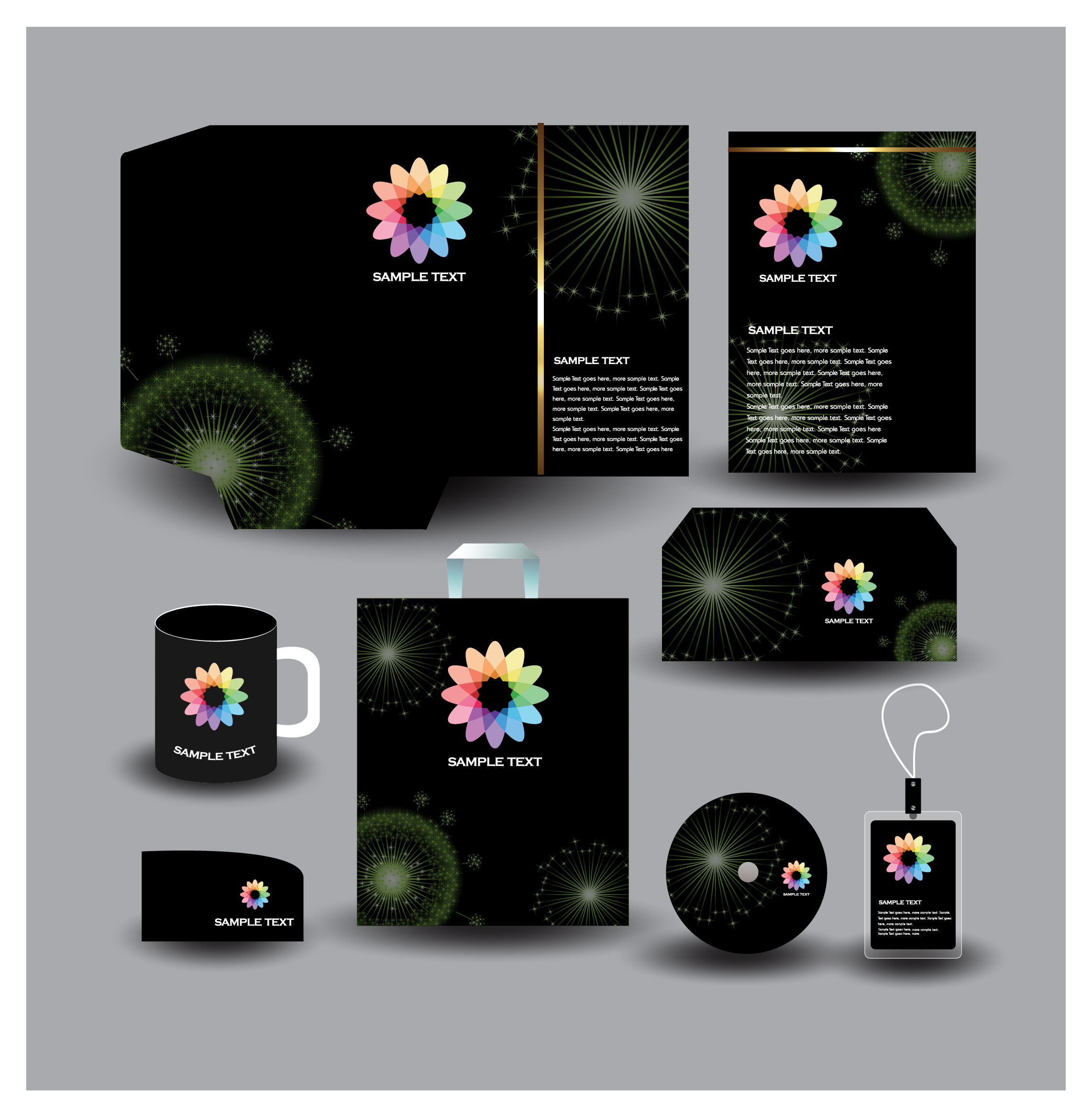 abstract flower corporate identity template