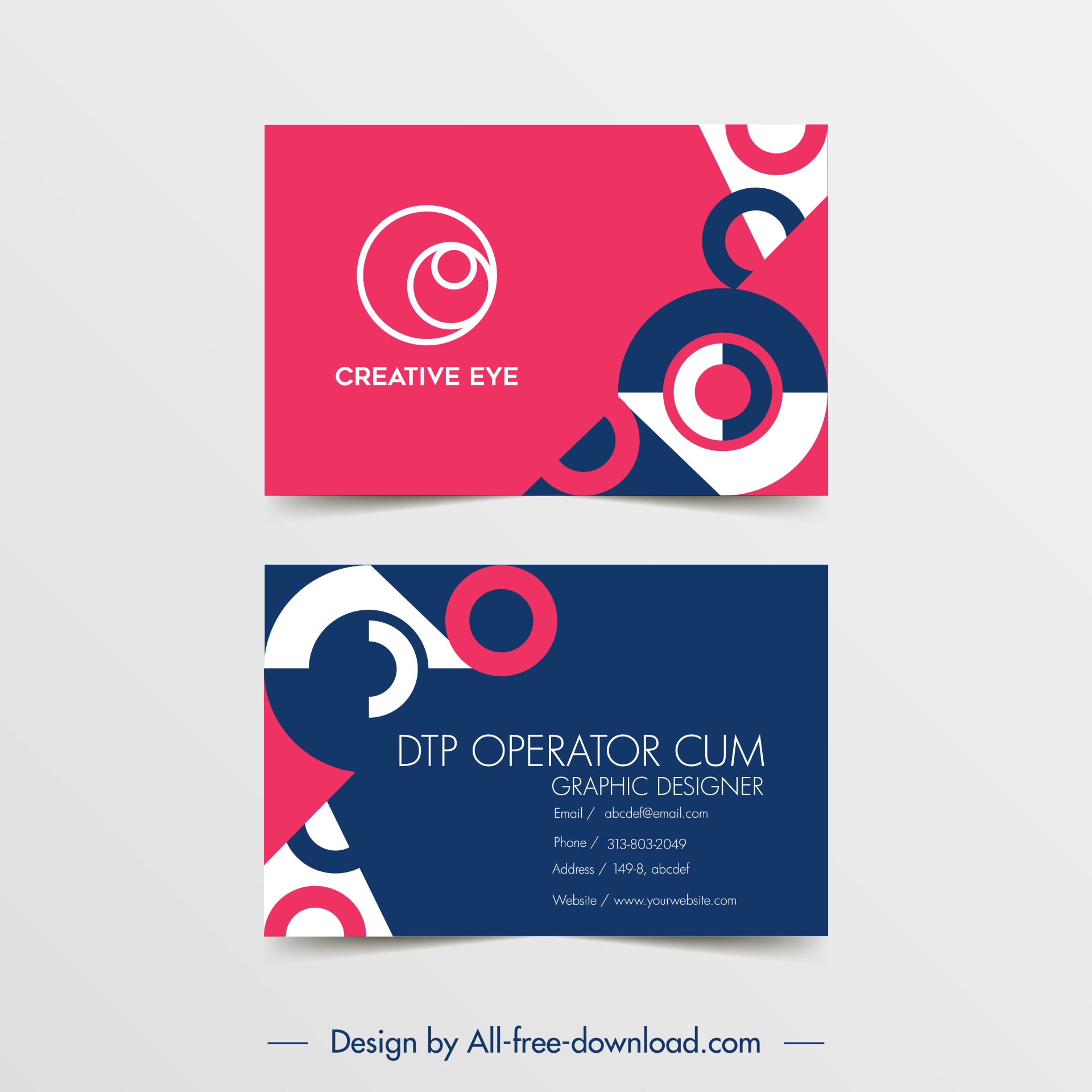 creative eye visiting card template flat contrast geometry design