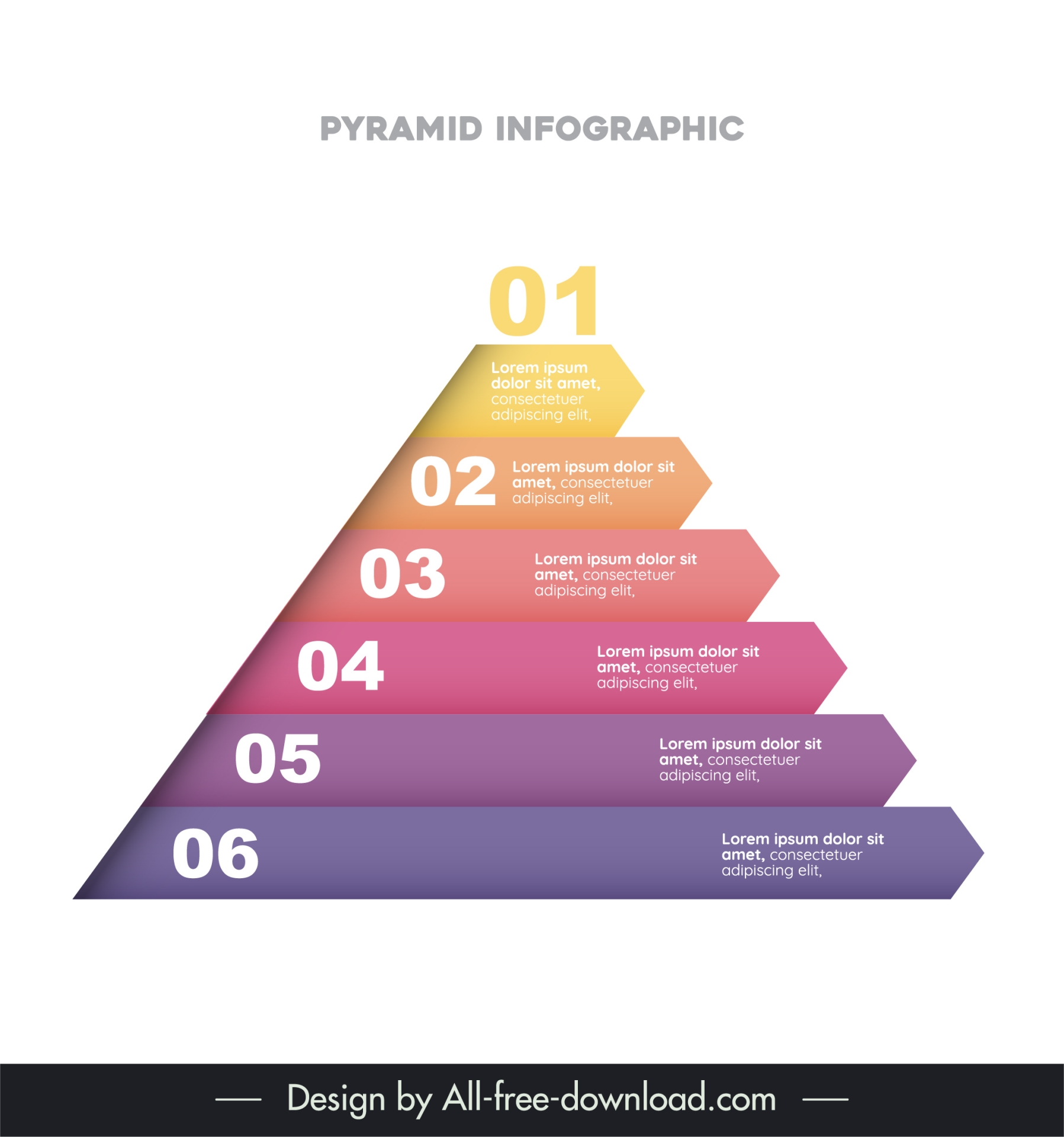 pyramid infographic template elegant modern geometry shape