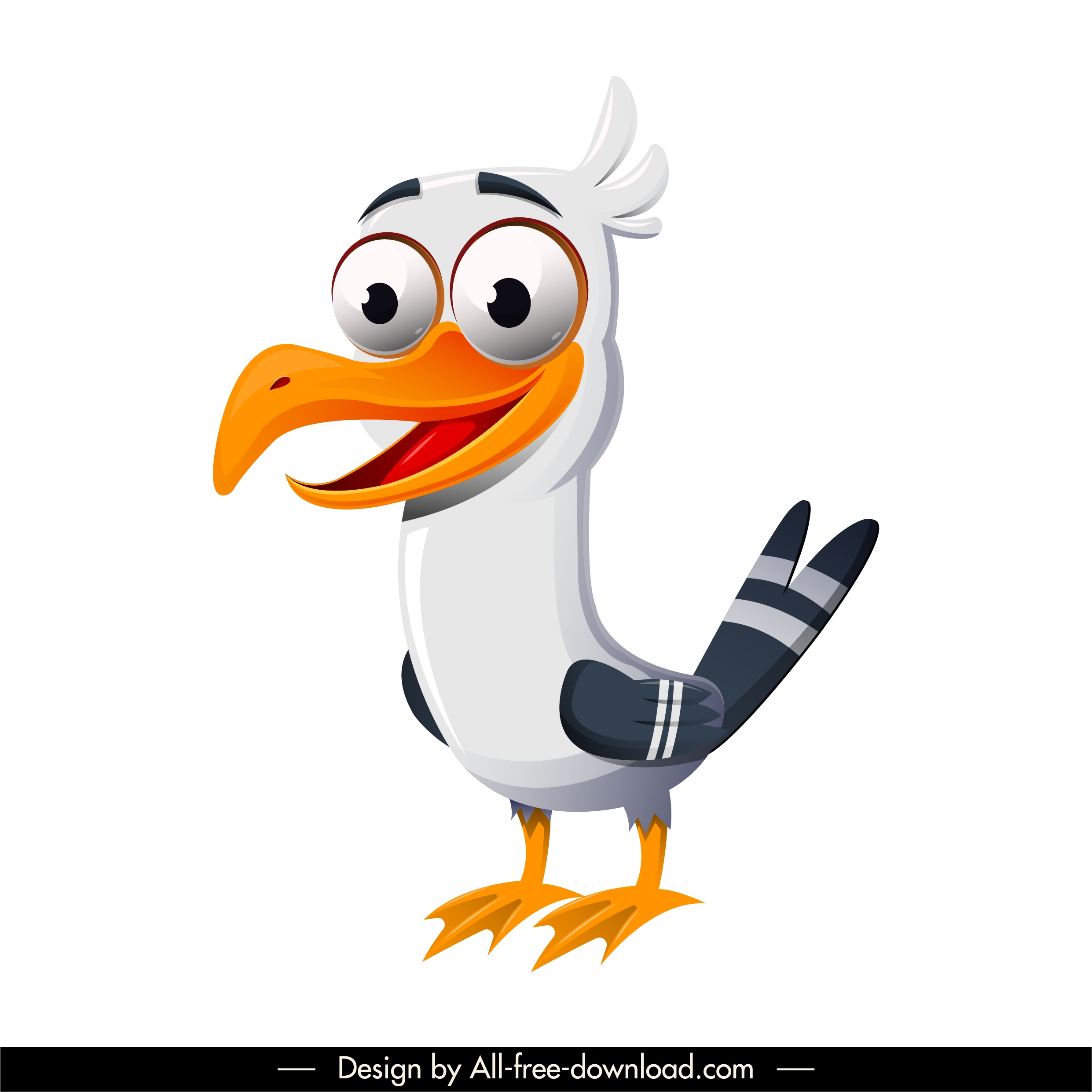 sea bird icon funny cartoon character sketch