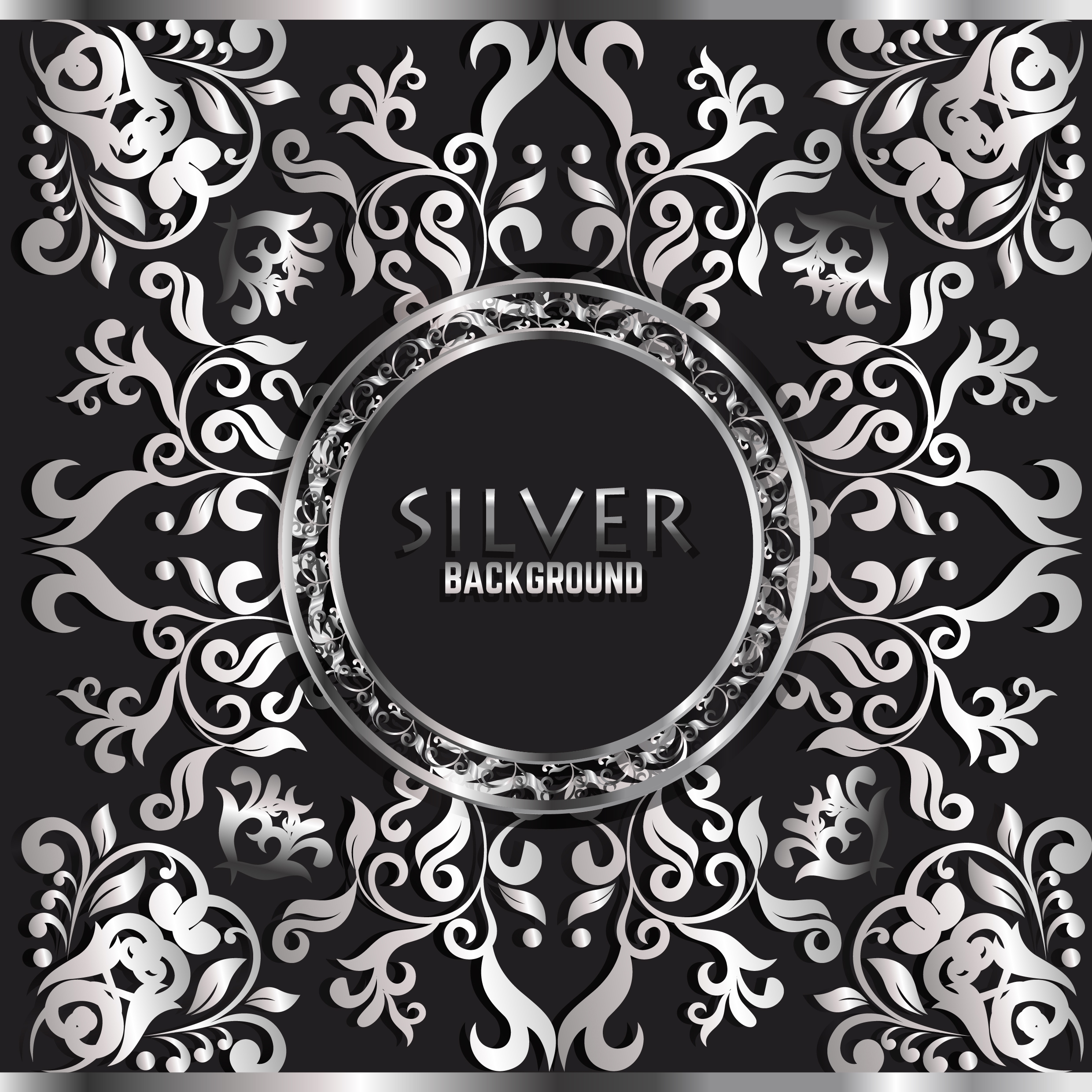 decorative background classical silver symmetric curves decor