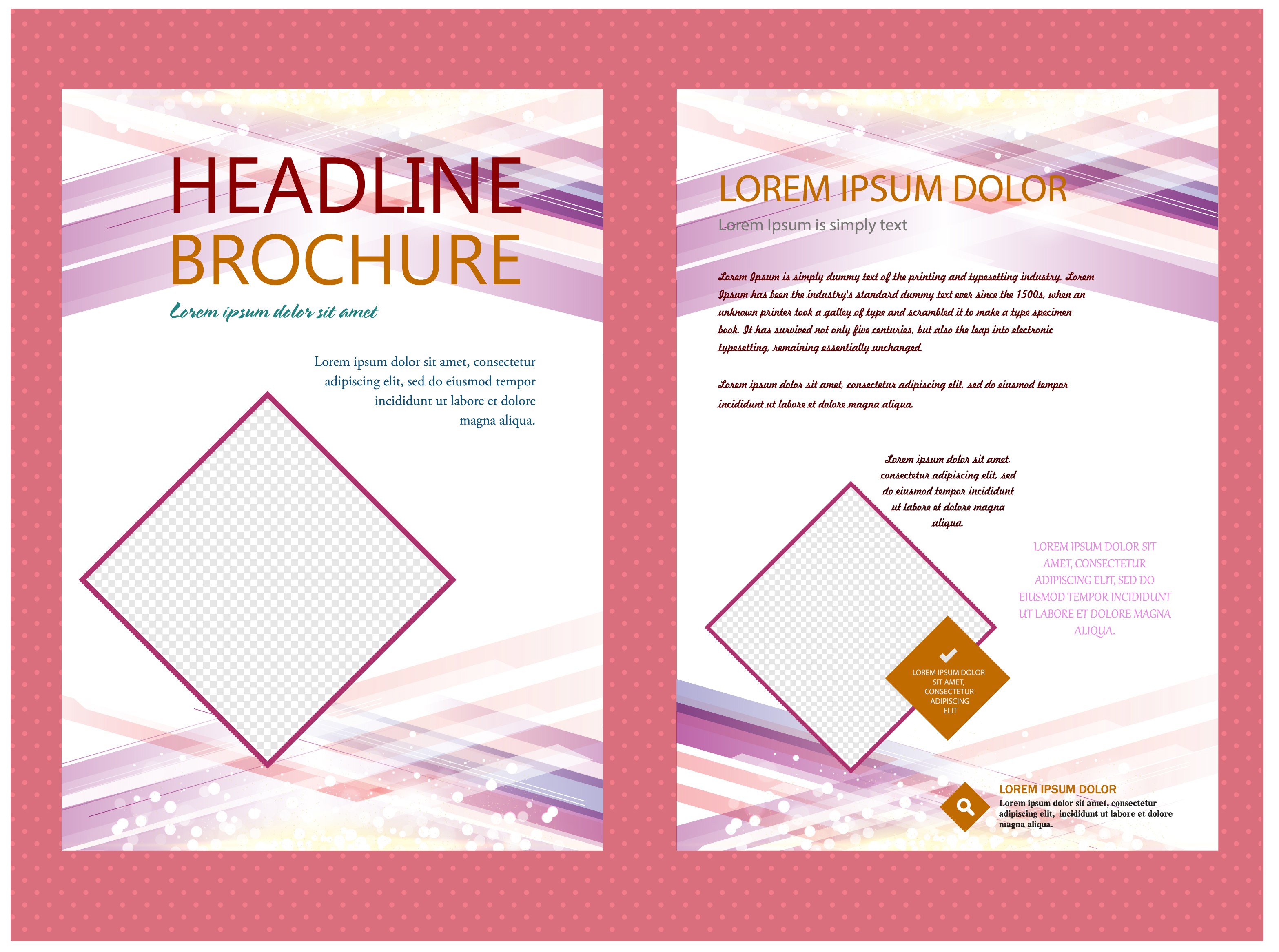 headline brochure vector design with abstract bright background