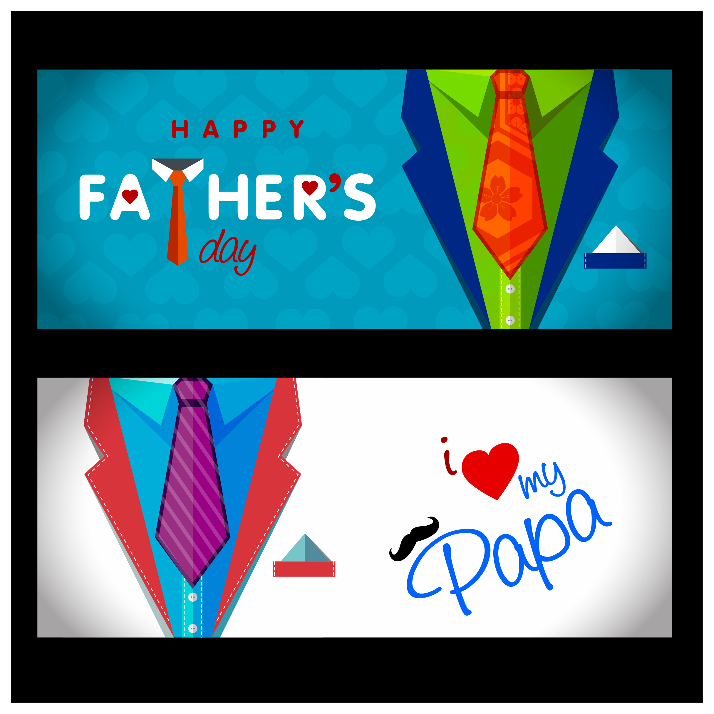 fathers day poster illustration with vests design