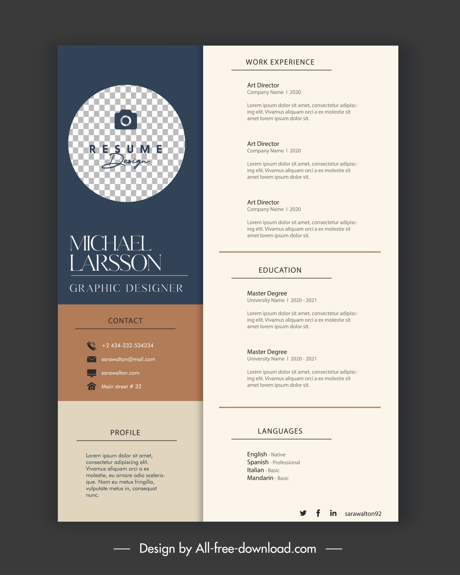 programer cv template elegant checkered contrast modern layout