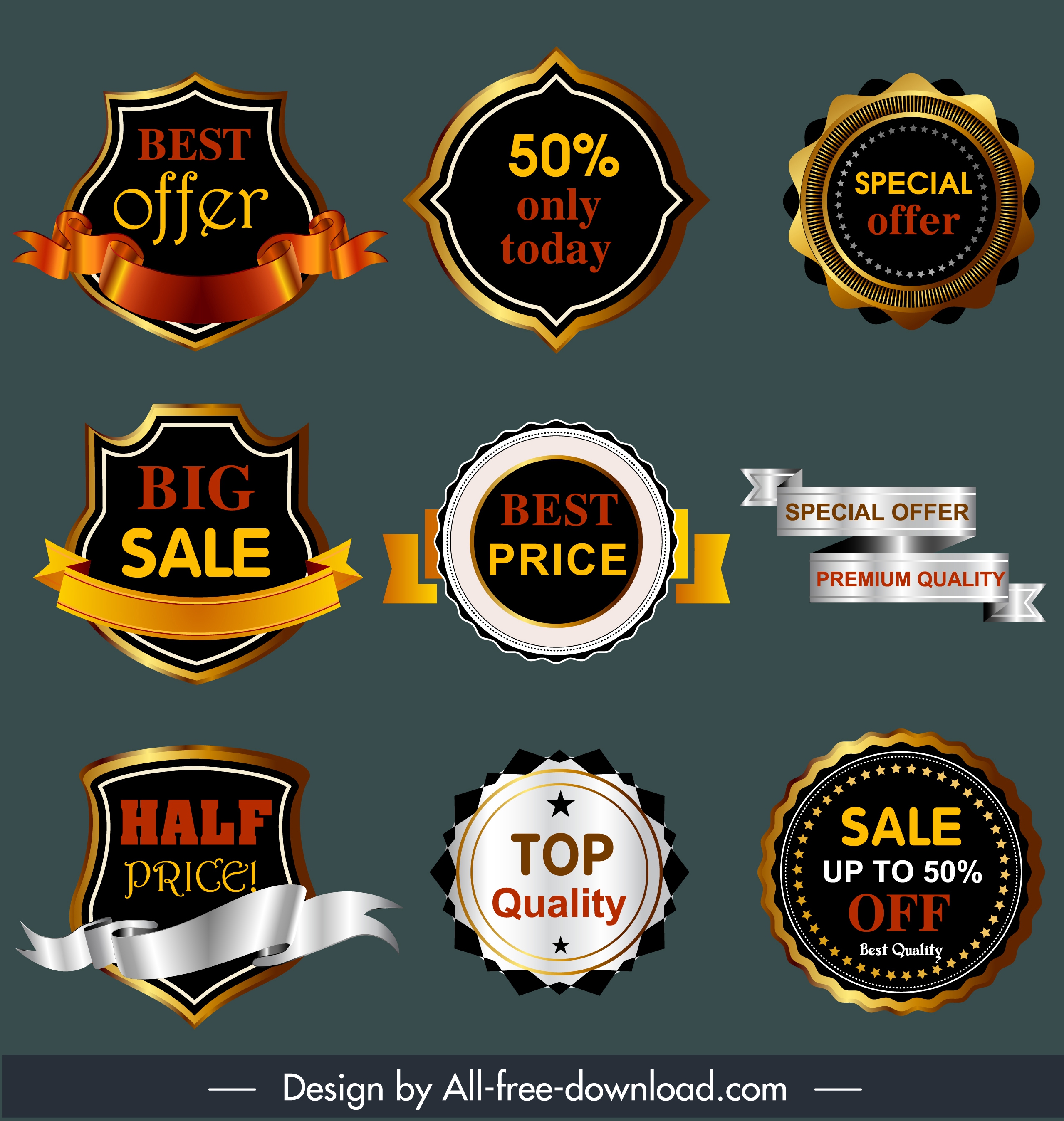 sale badges templates modern design elegant shapes decor