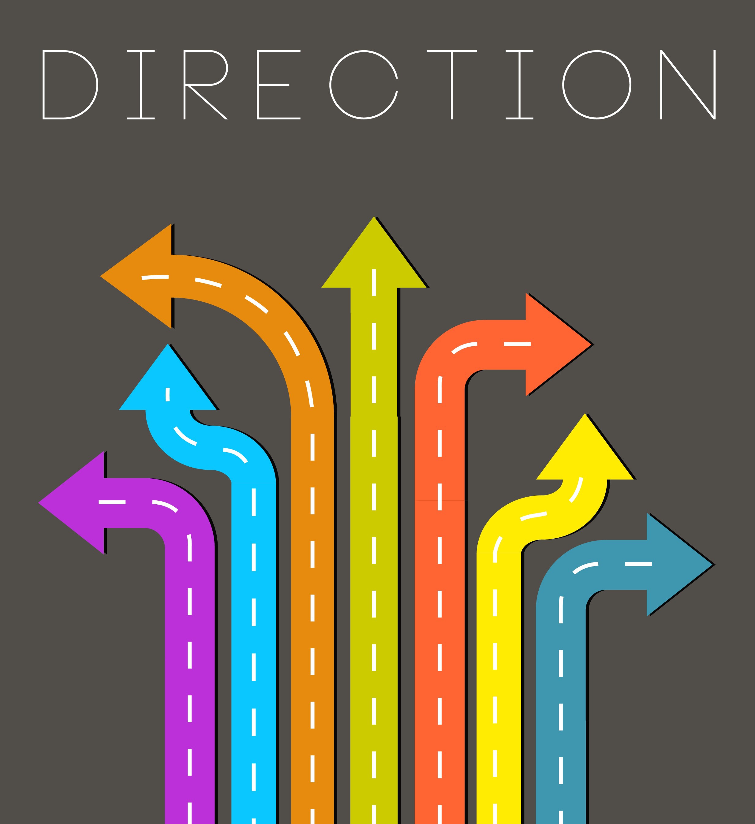 direction background multicolored road arrows decoration