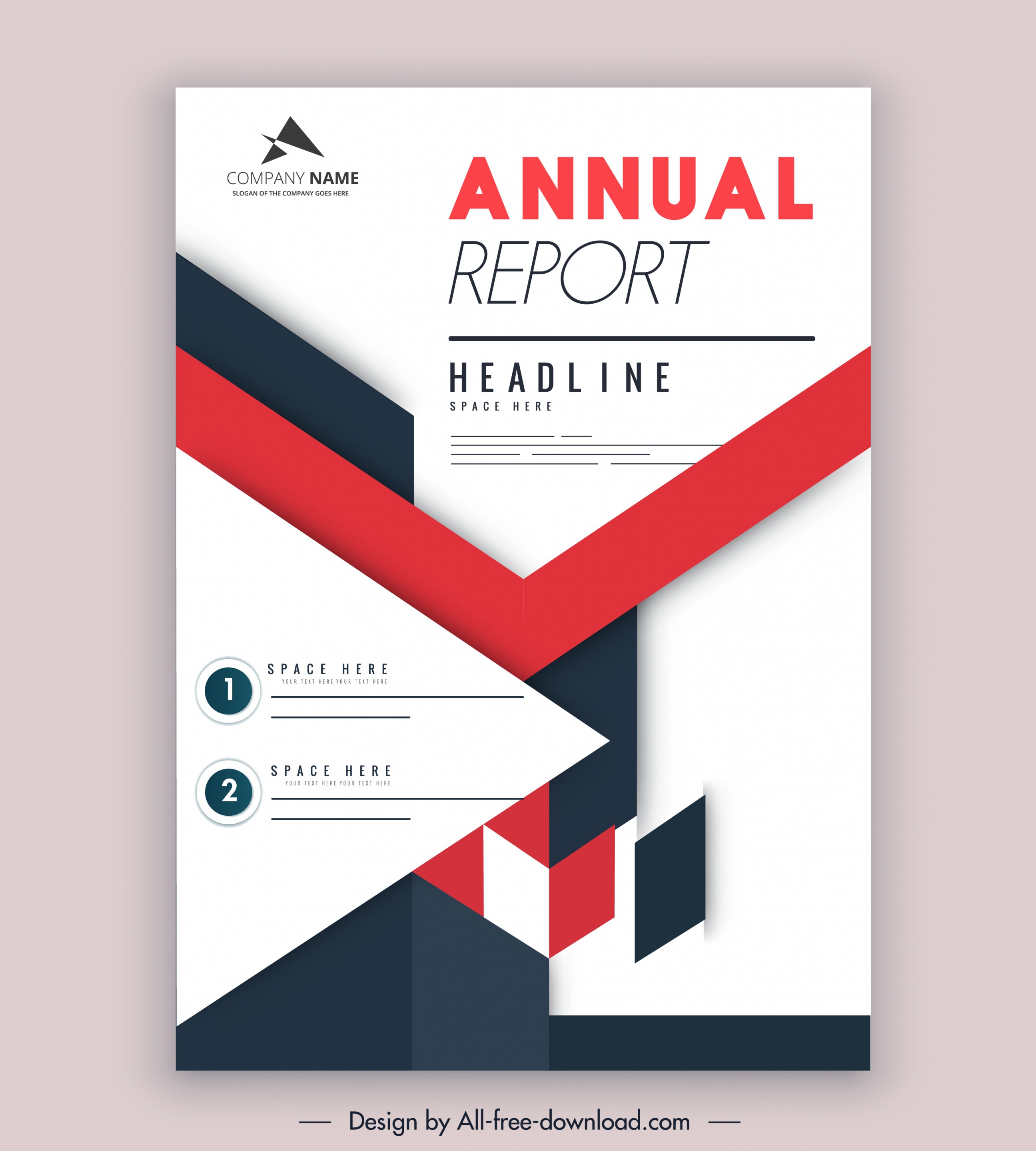 company annual report template colorful bright modern design