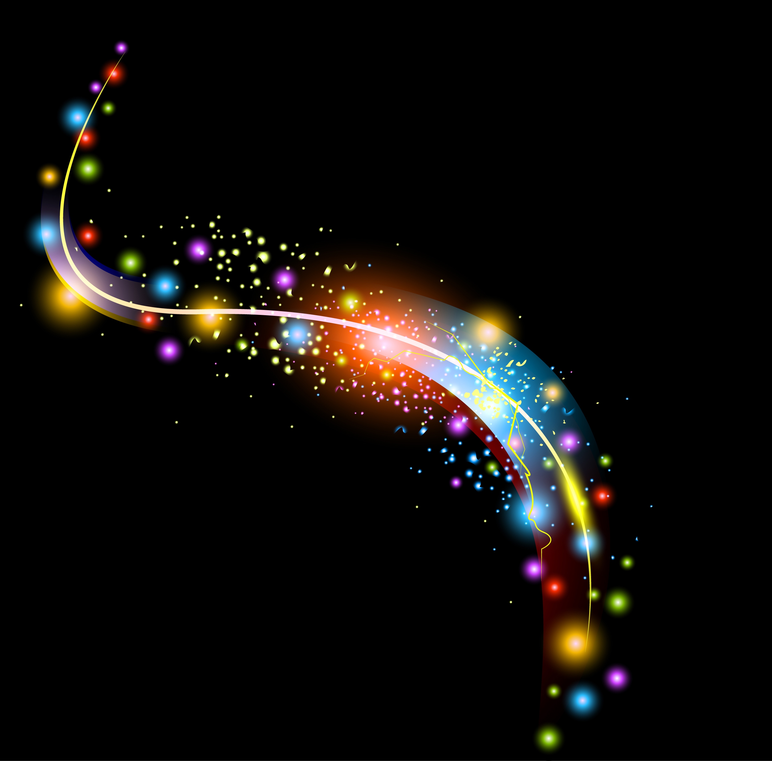 abstract sparkling background colorful curves style