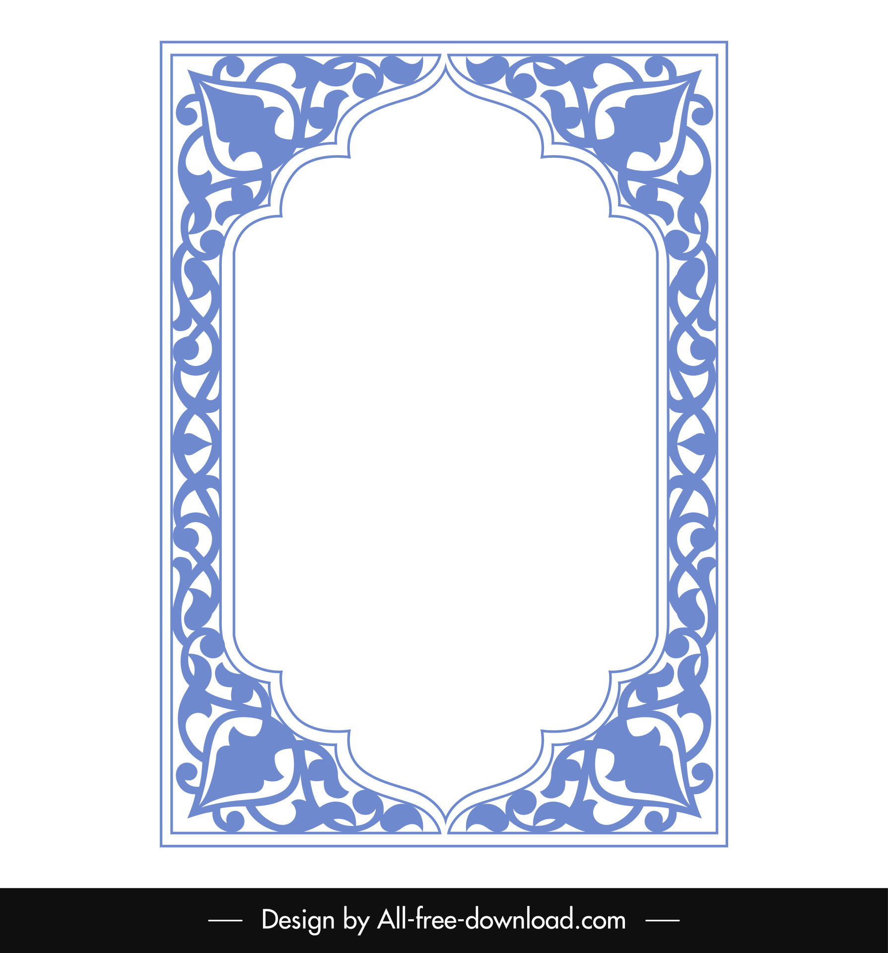 islamic border template elegant classic symmetric curves decor