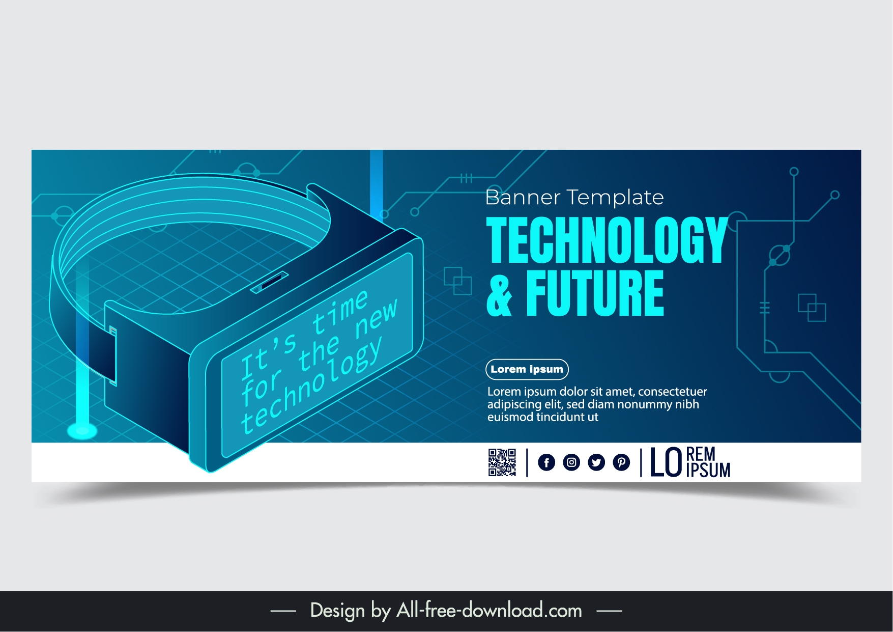  smart glasses banner template modern dark 3d