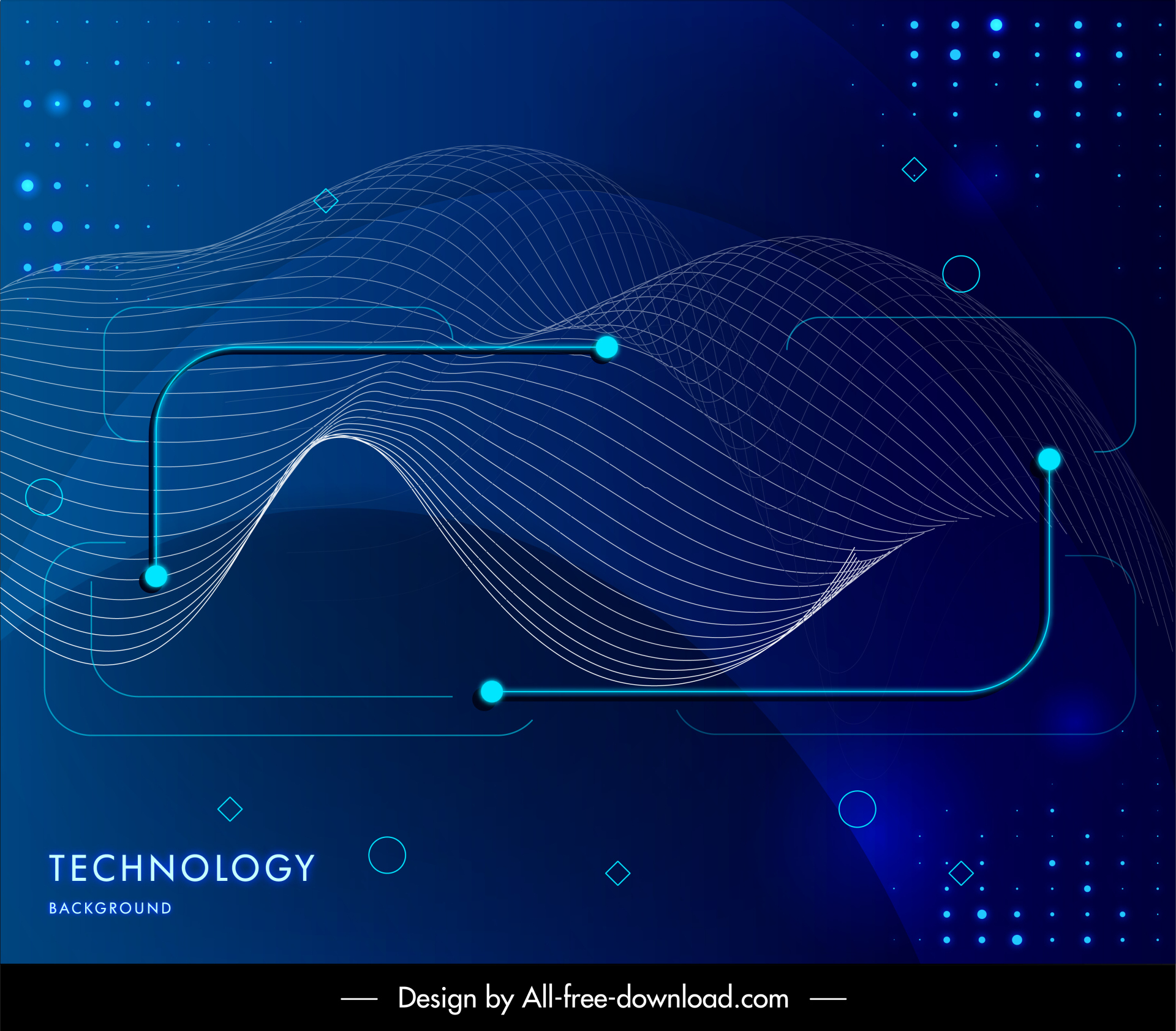  technology background template dynamic curves waves sketch