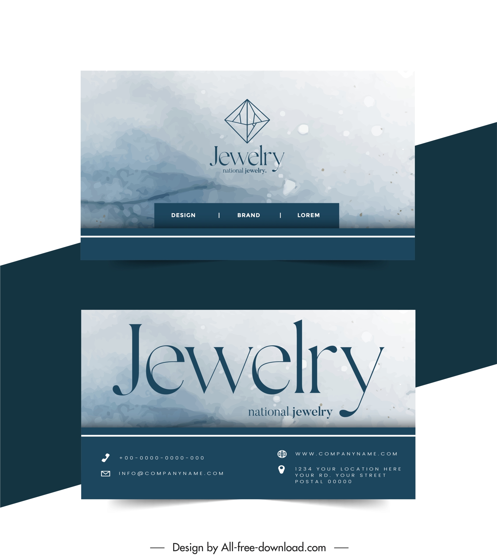 jewelry business card templates elegant contrast  