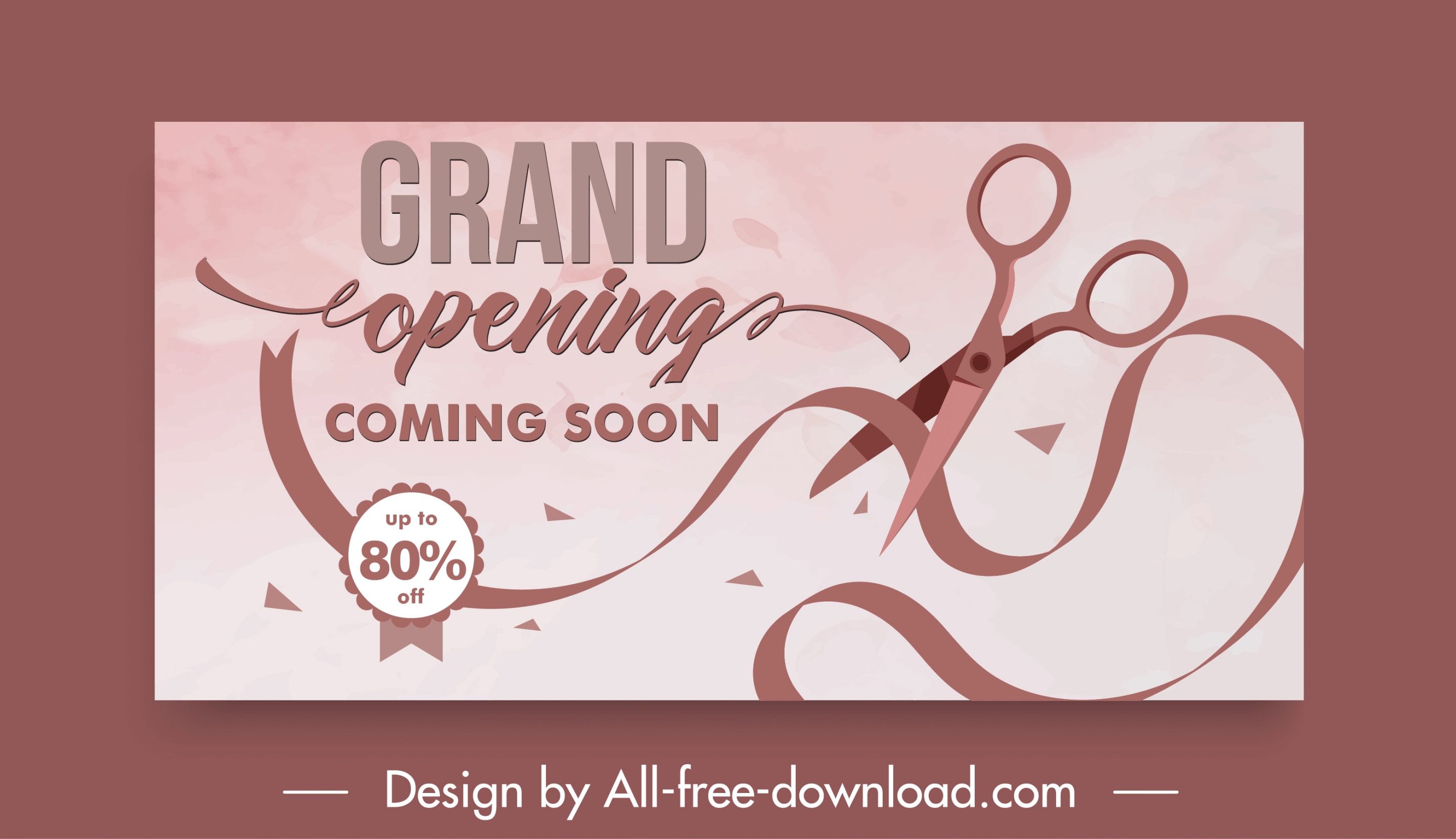 inauguration card template dynamic scissors ribbon sketch