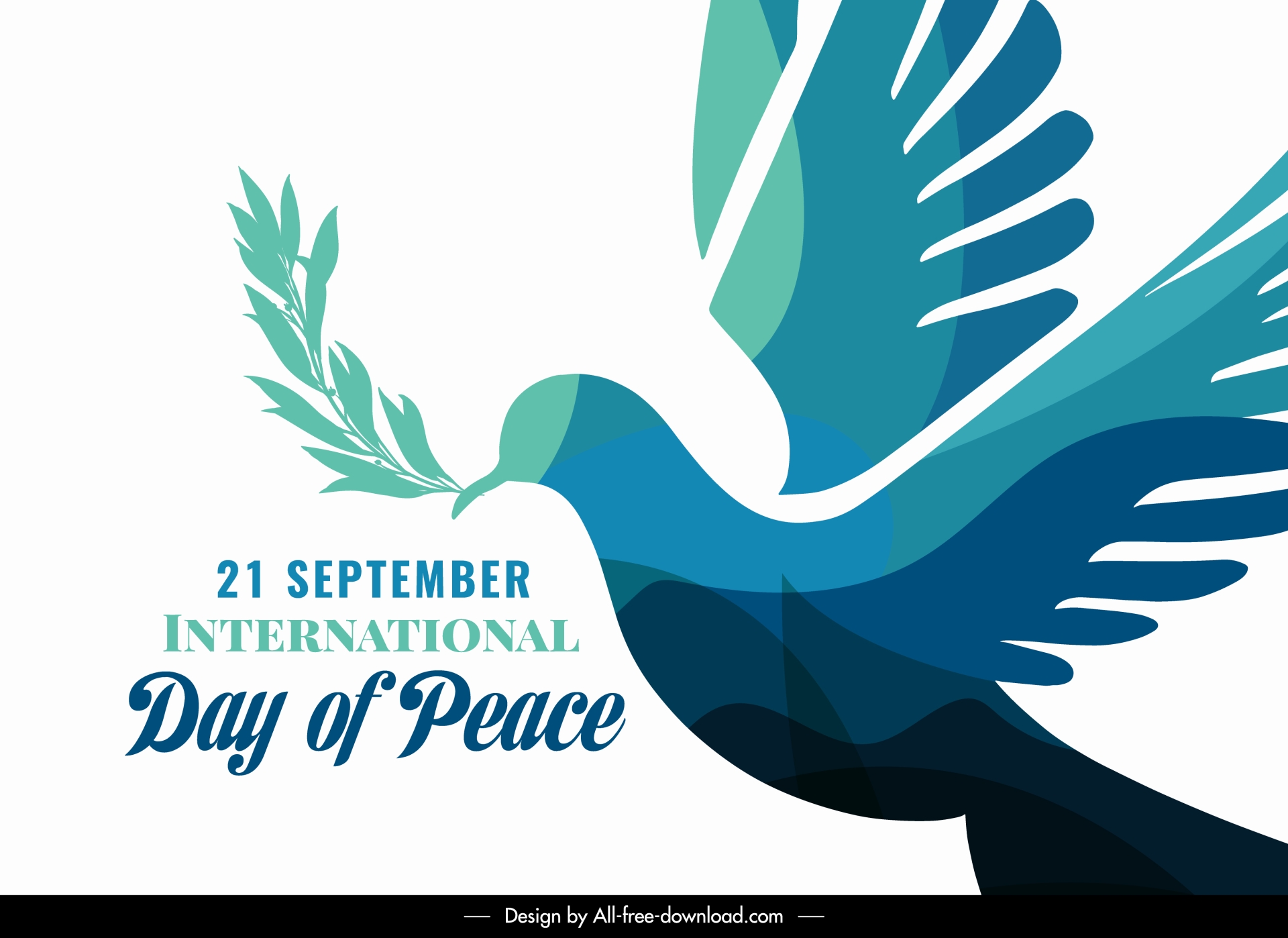  peace day poster template elegant flat silhouette flying dove