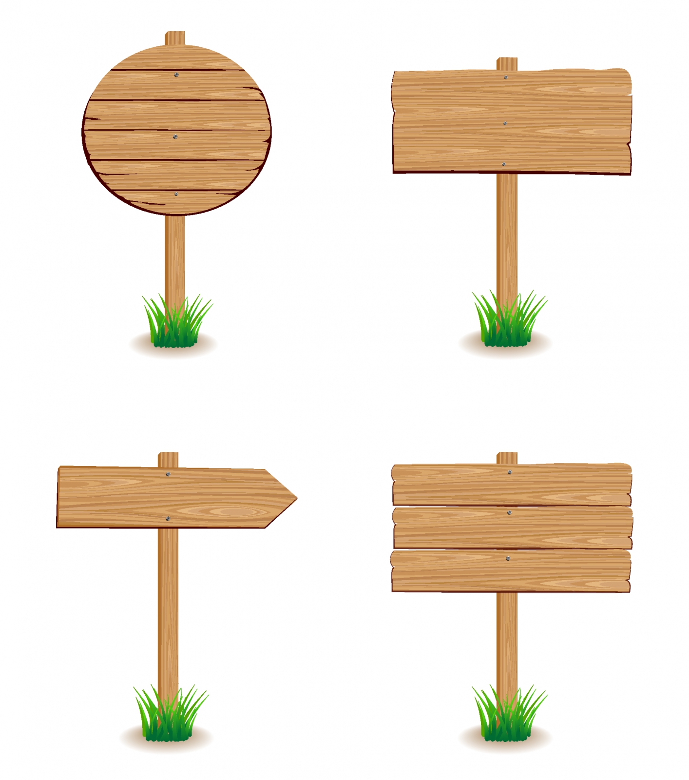 wooden signboard with grass